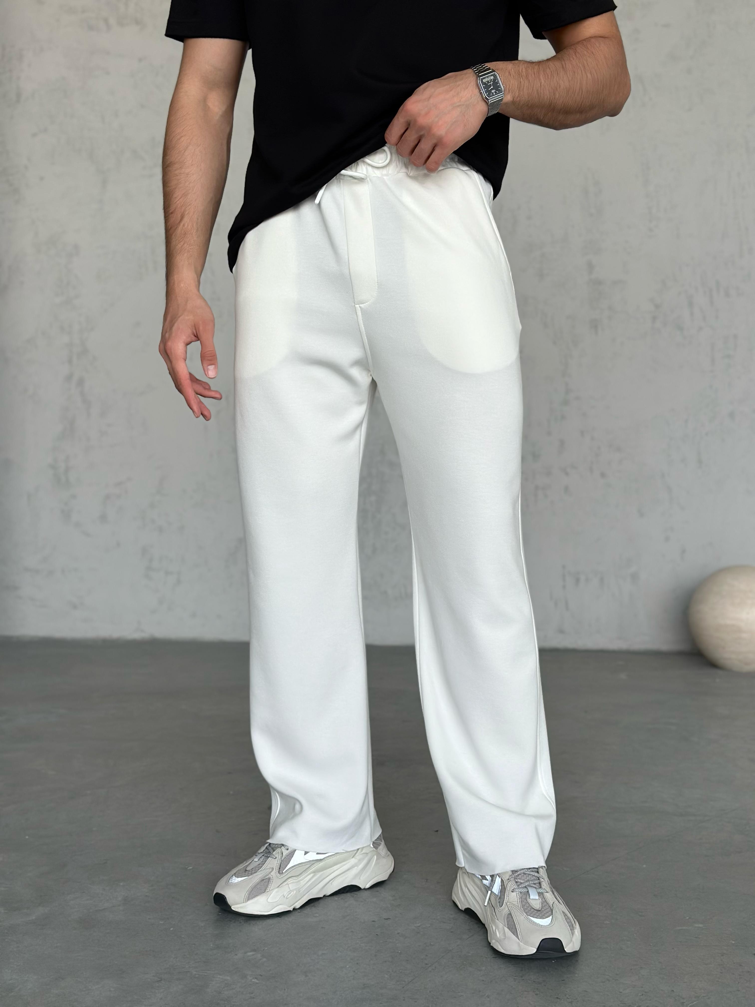 KM1922 Modal Kumaş Jogger Pantolon Beyaz