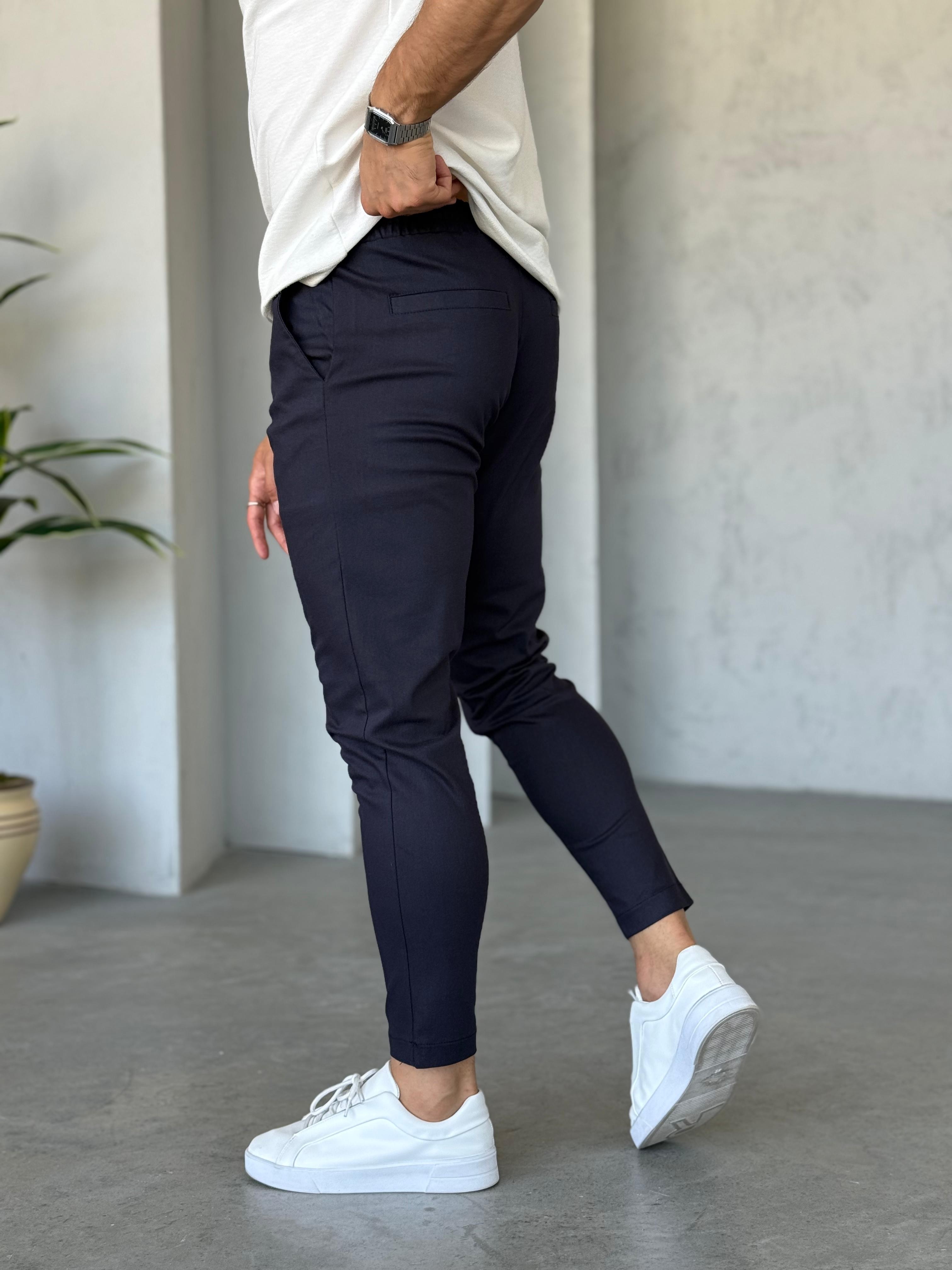 Km2104 Slim Kumaş Jogger Pantolon Lacivert