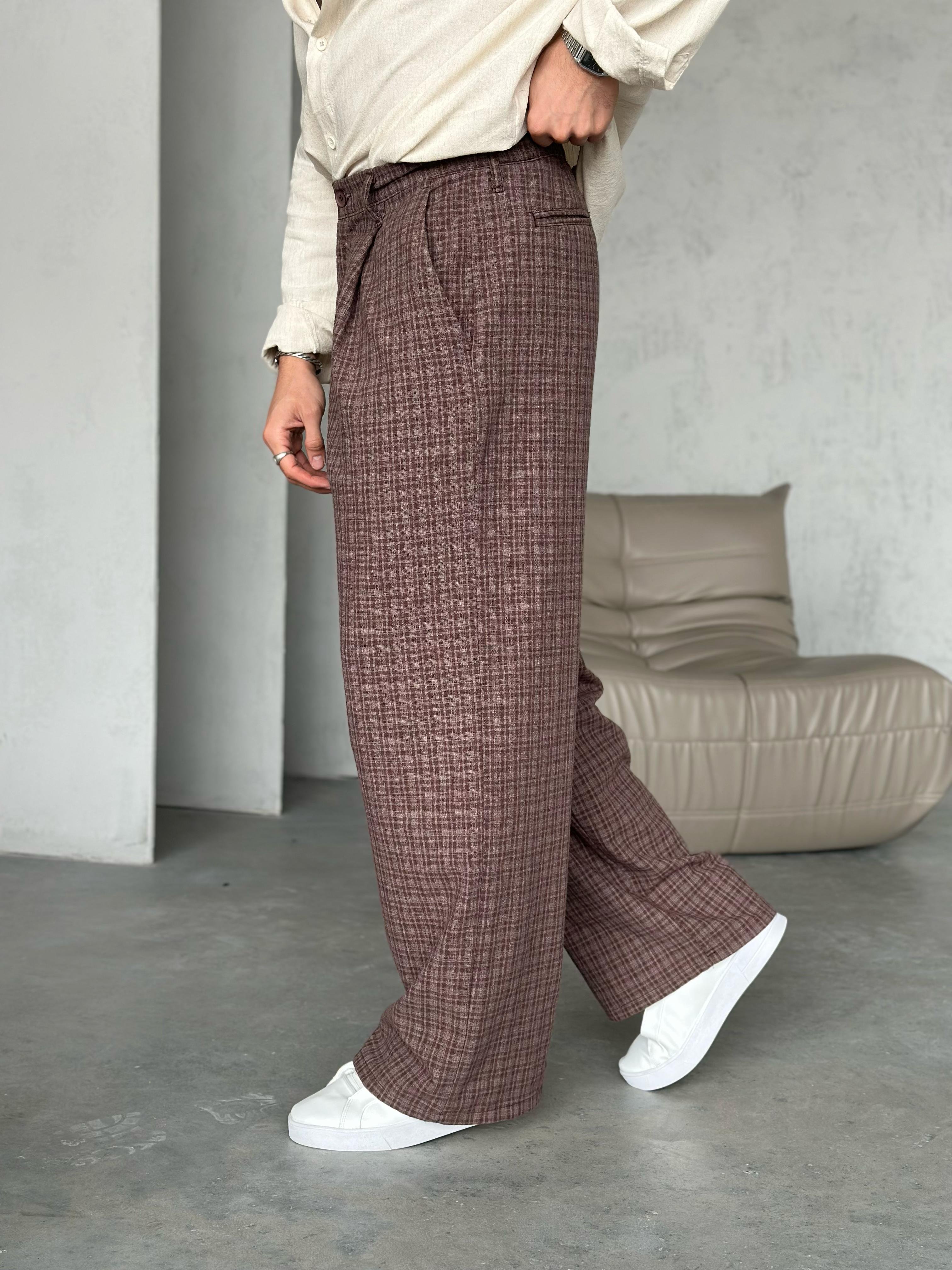 Old Money Baggy Kumaş Pantolon Kahverengi