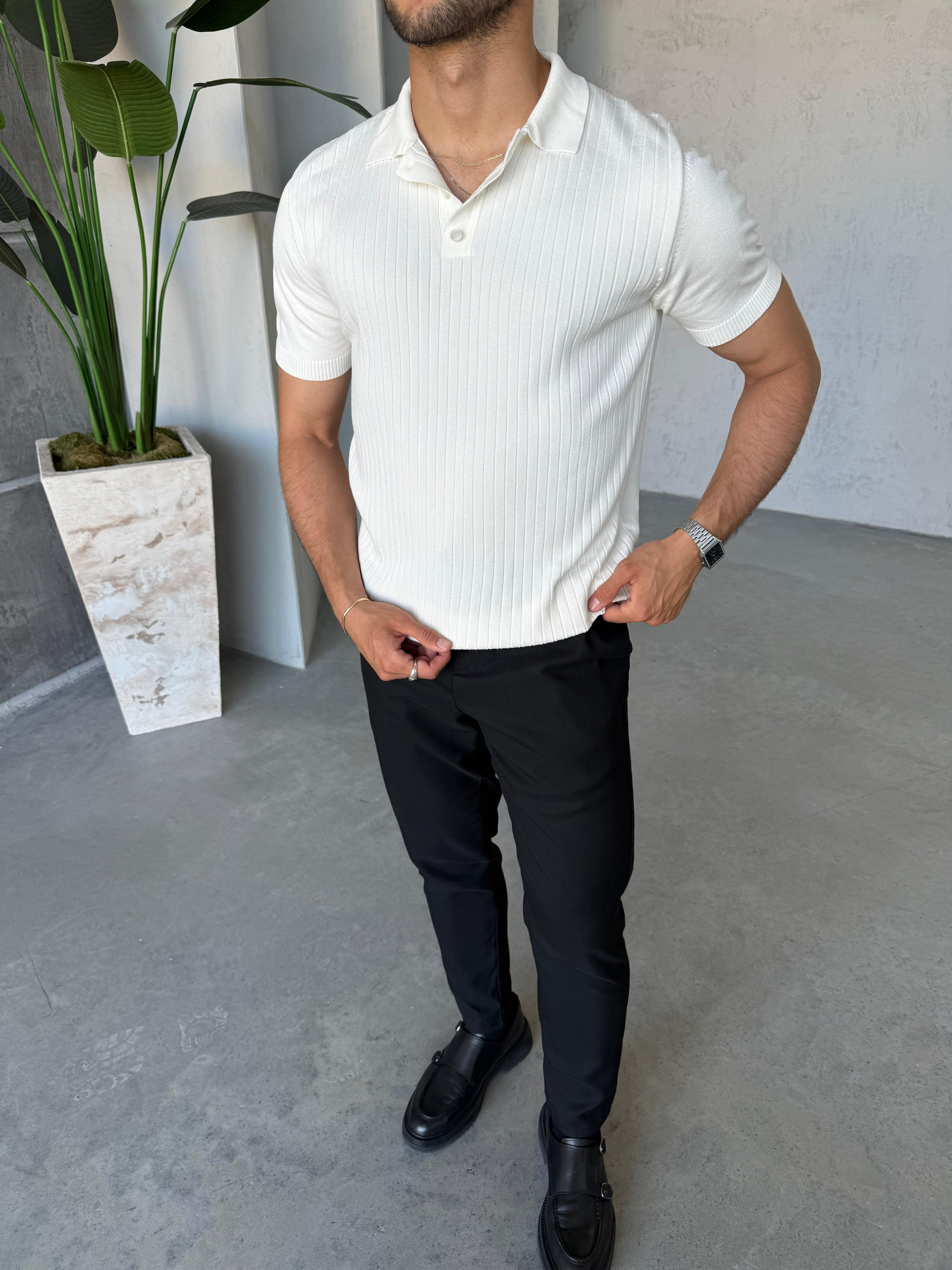 TR903 Polo Yaka Triko Beyaz