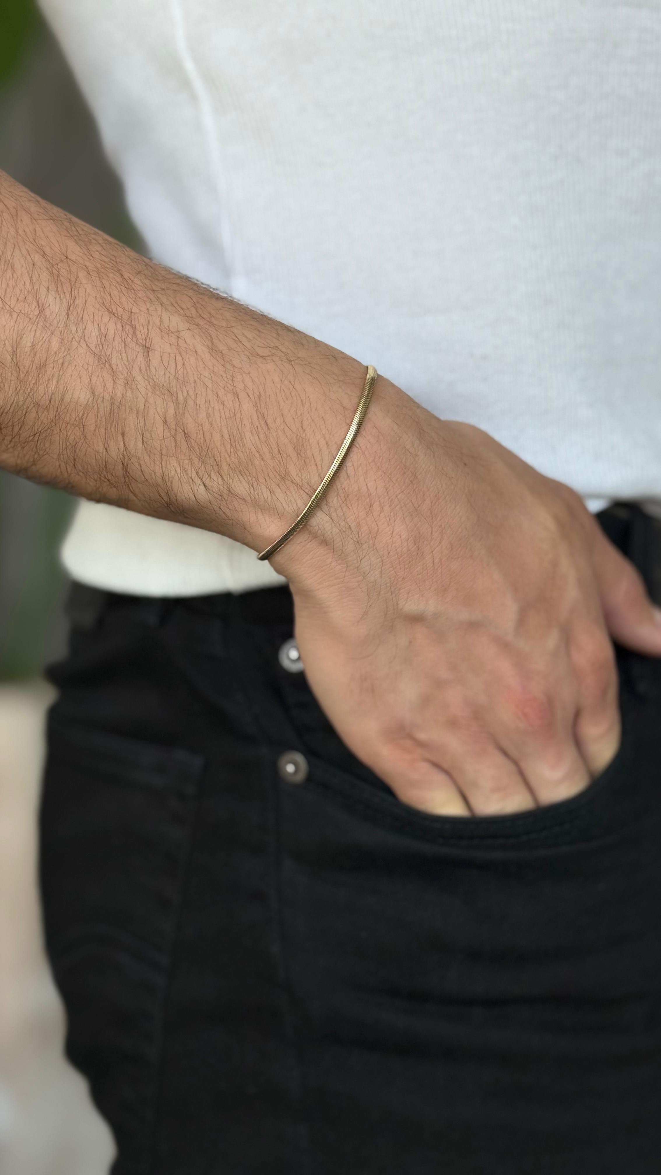 AK203 Gold Çelik Bileklik