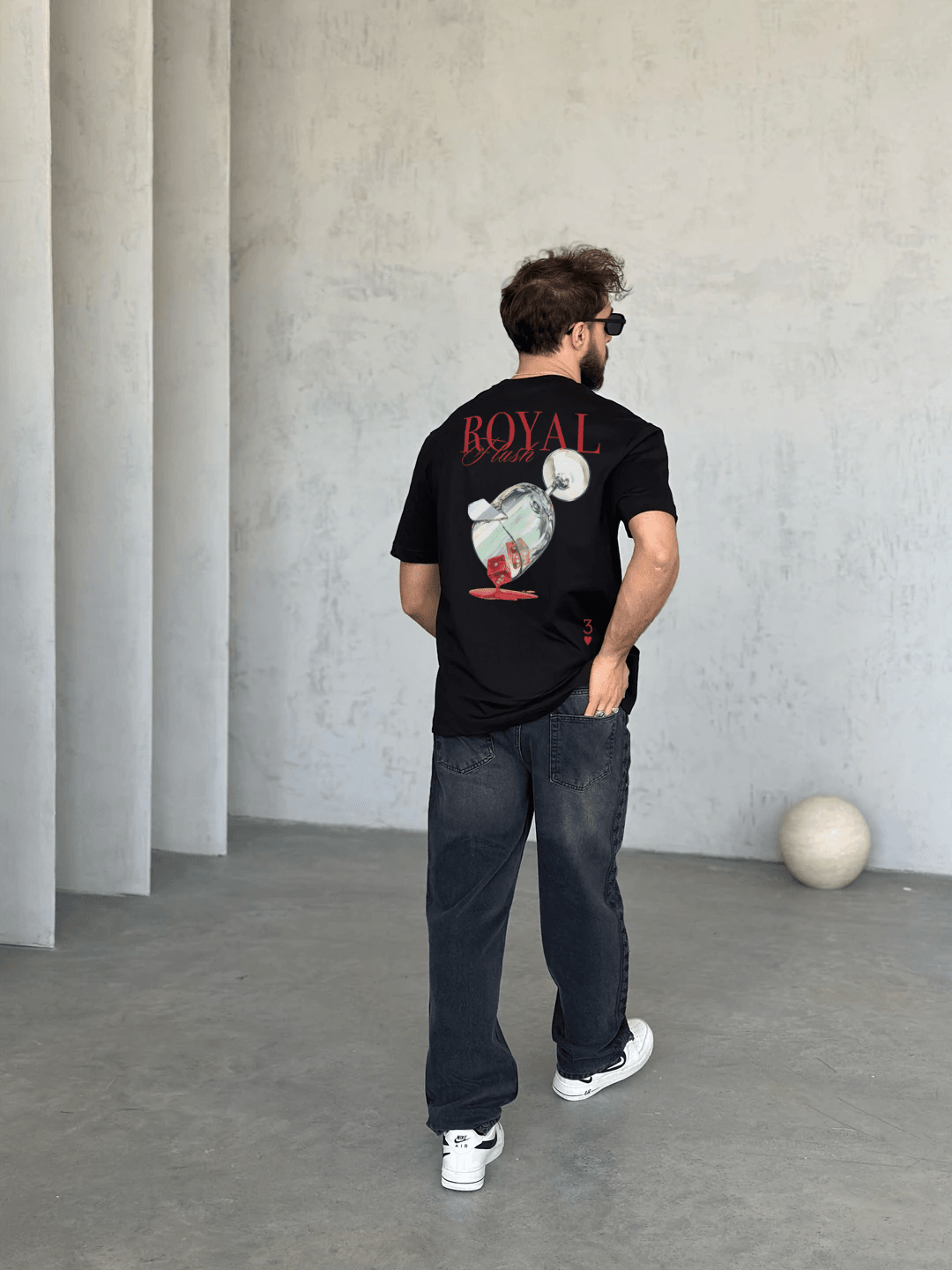 T2046 RoyalFlush Baskılı Oversize Tshirt