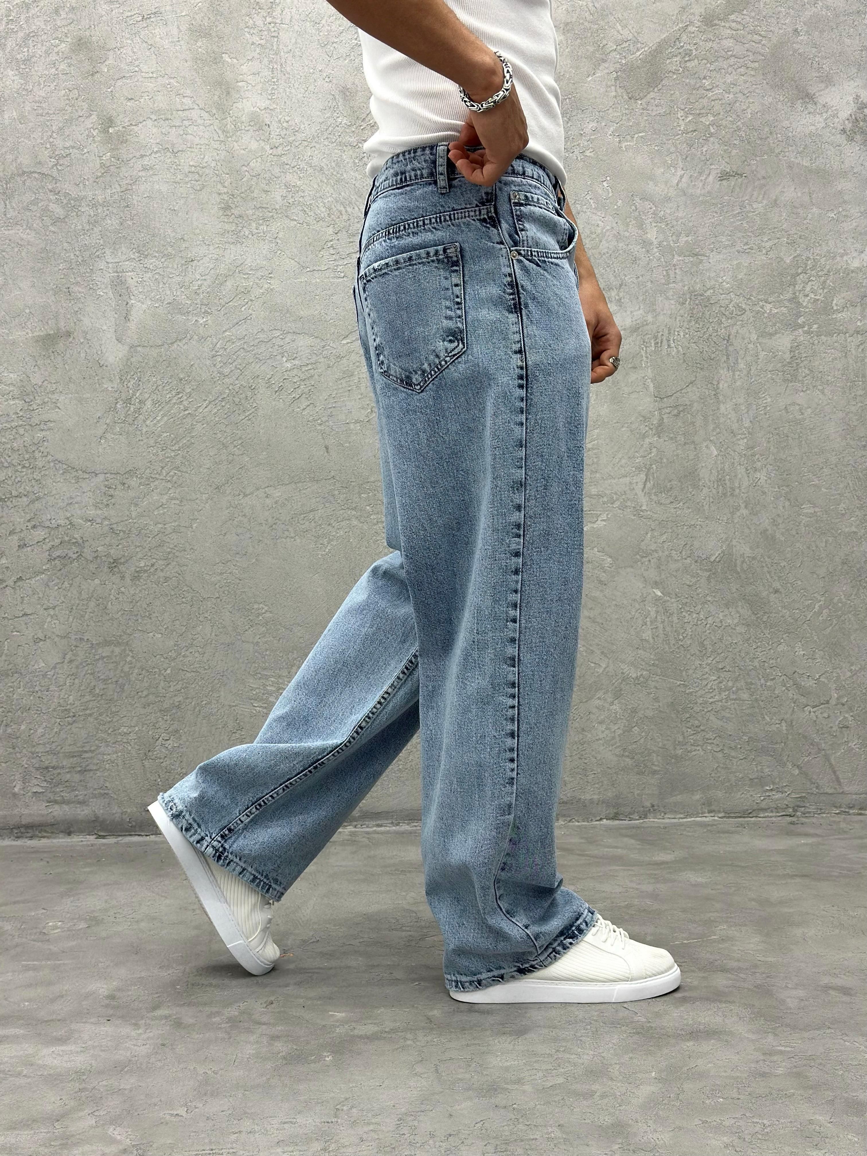 P430 MAVİ Ekstra Bol Baggy Pantolon