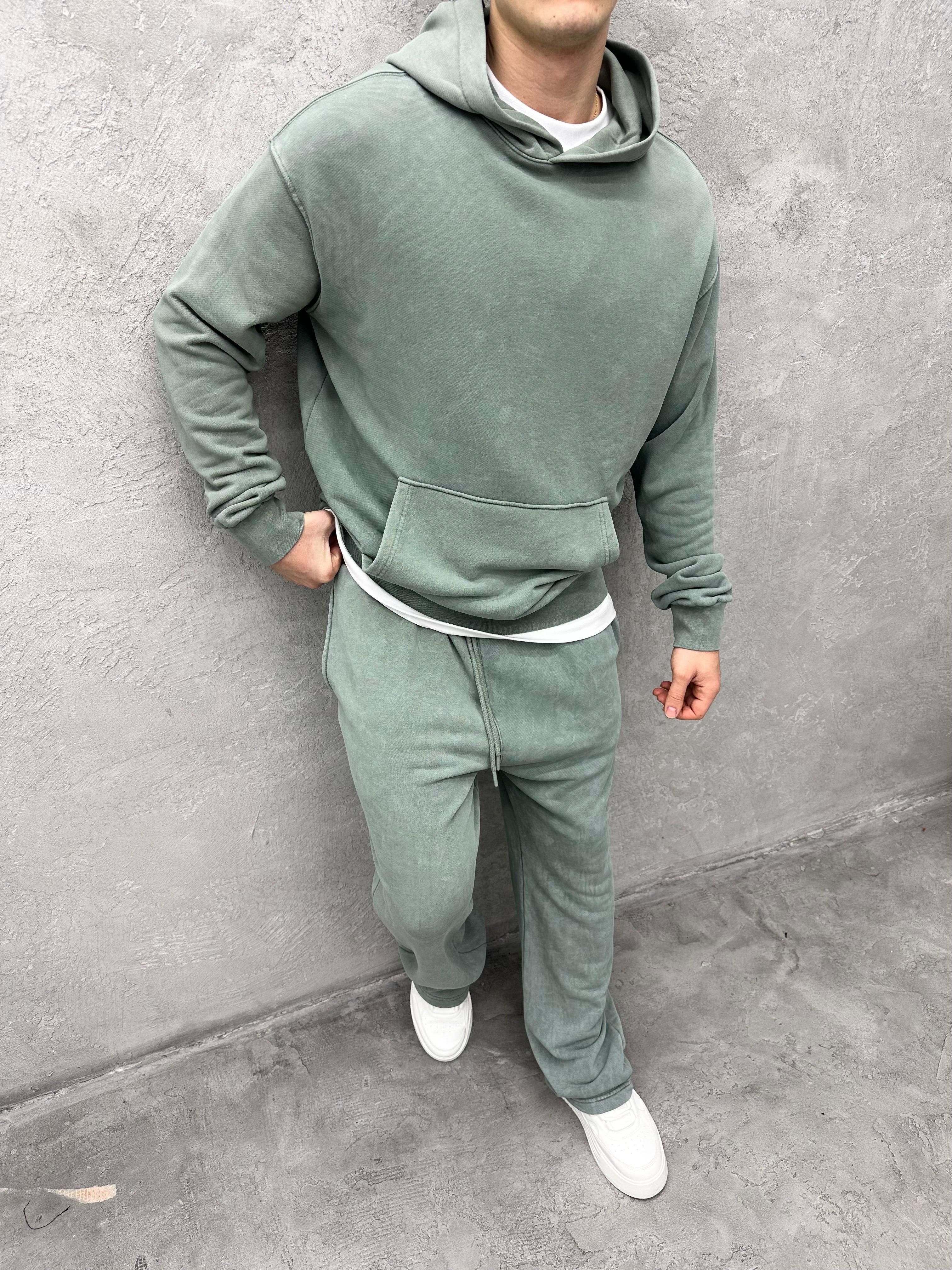 TK104 Yikamali Oversize Eşofman Takim Yeşil