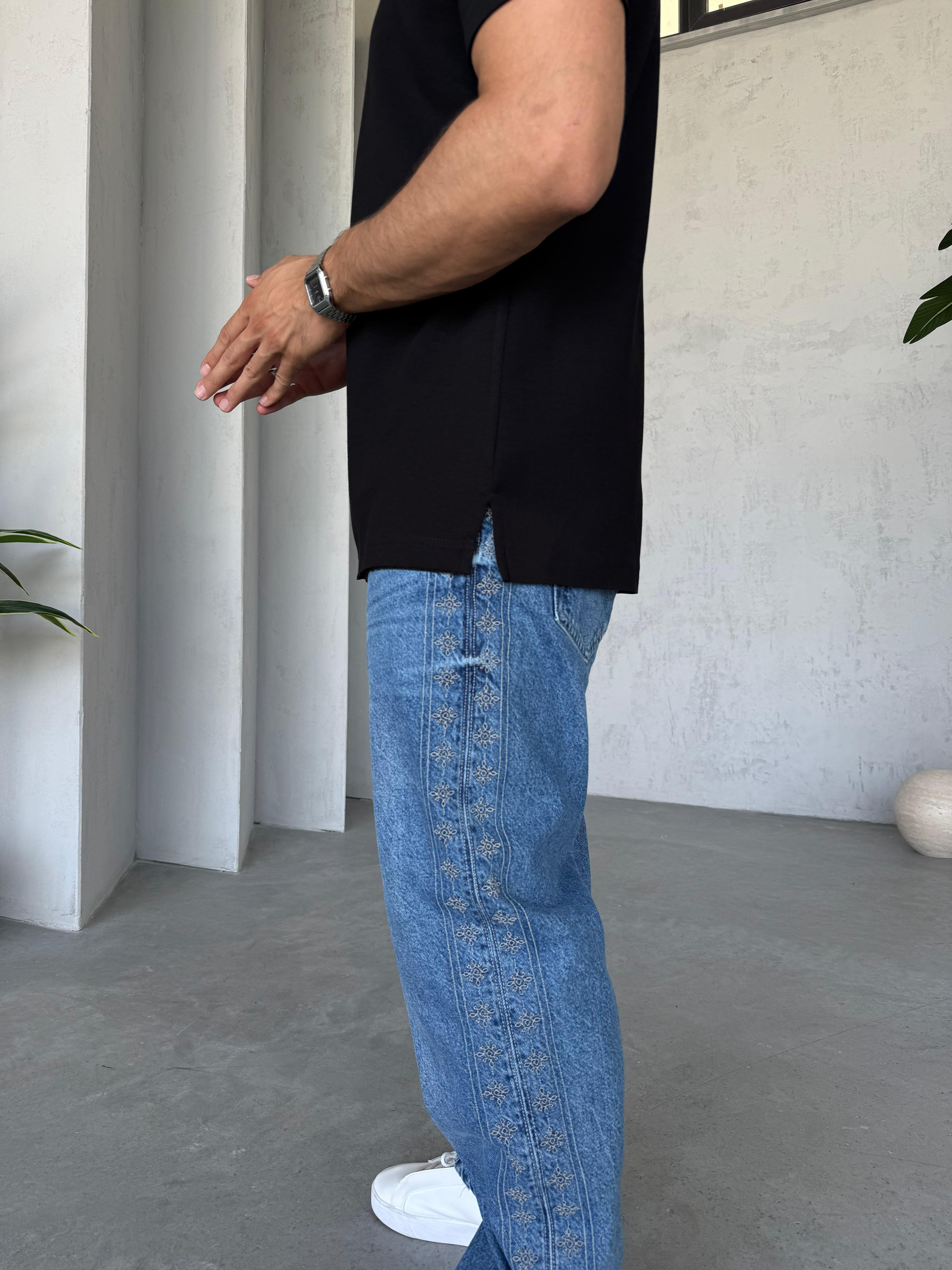 T1101 Modal Kumaş T-shirt Siyah