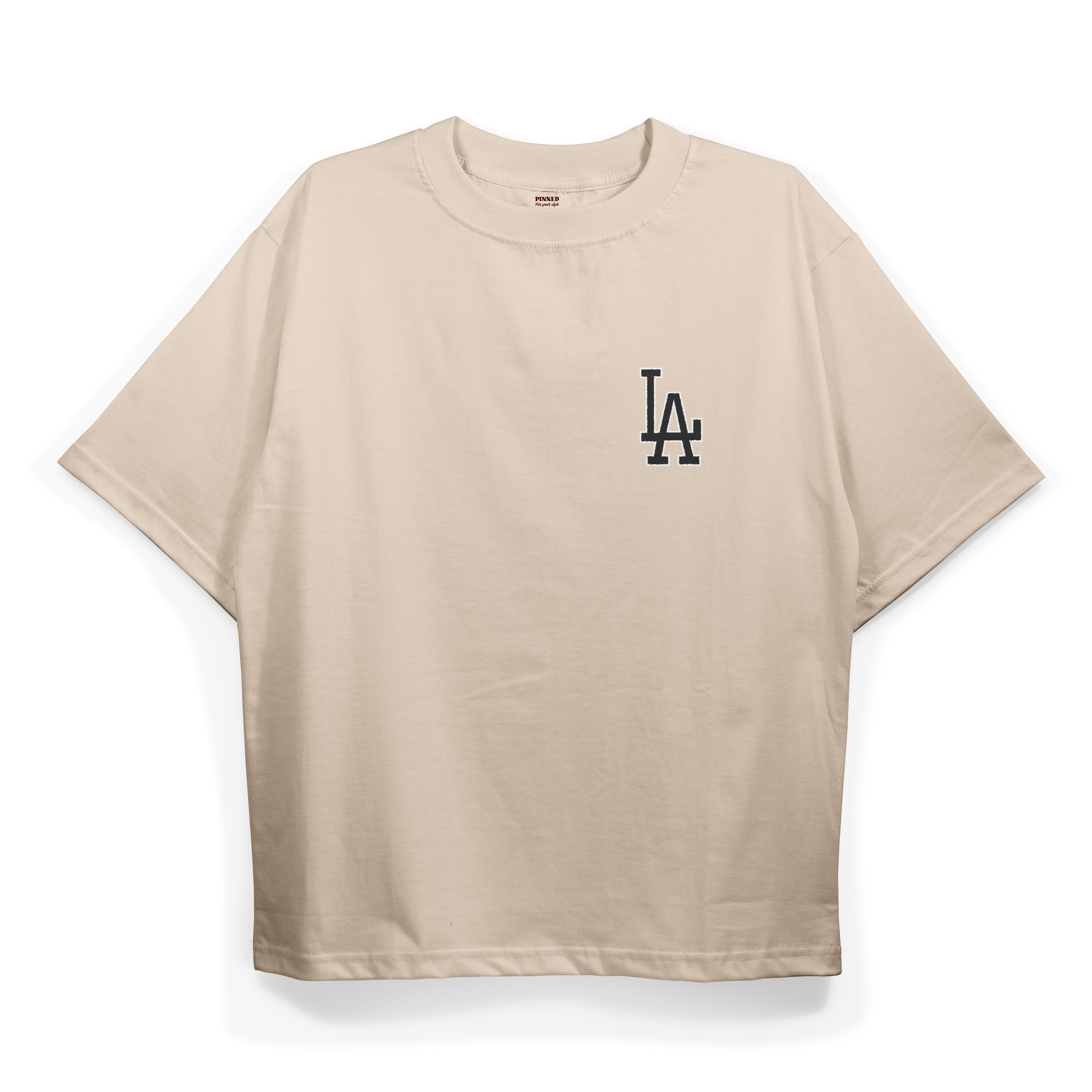 T2026 LA Los Angeles Baskılı Oversize Tshirt
