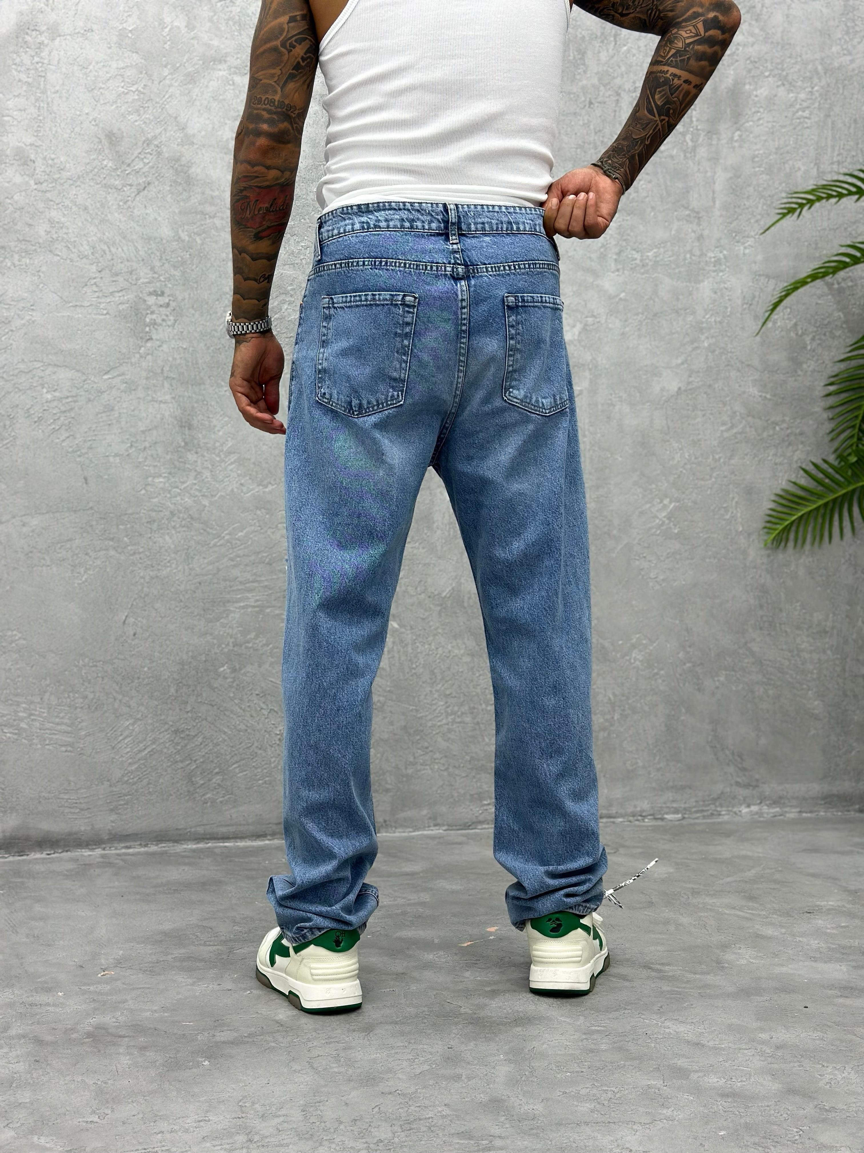 P504 YIRTIK DETAYLI BAGGY PANTOLON