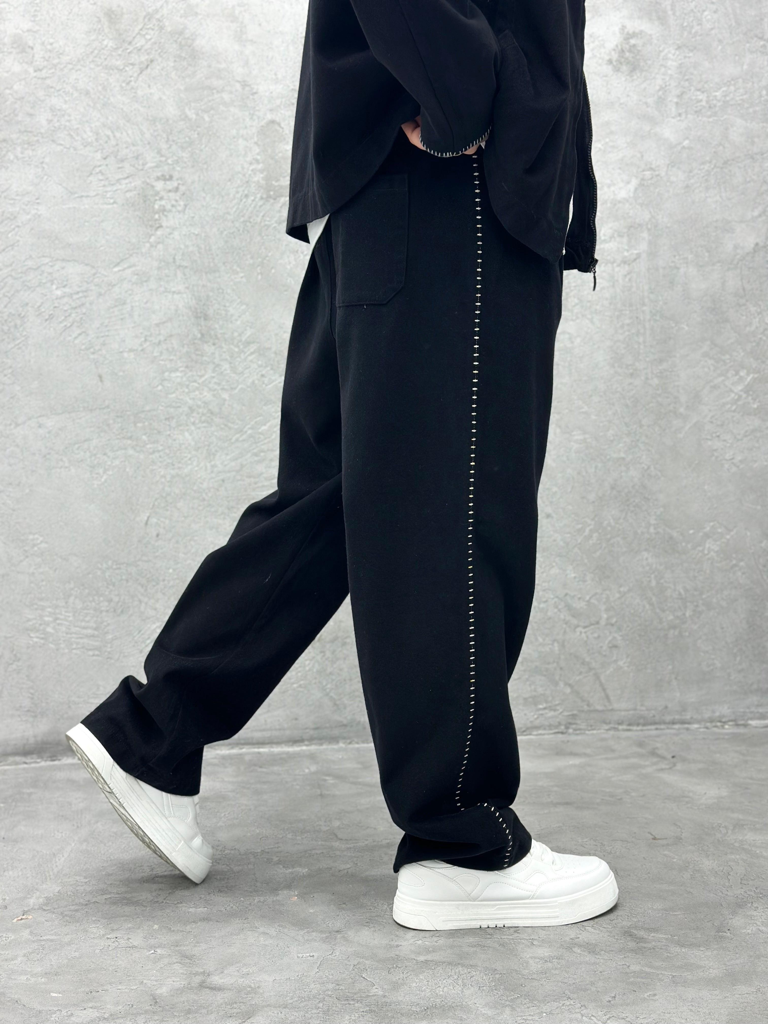 TK101 Oversize Gabardin Kumaş Takim Siyah