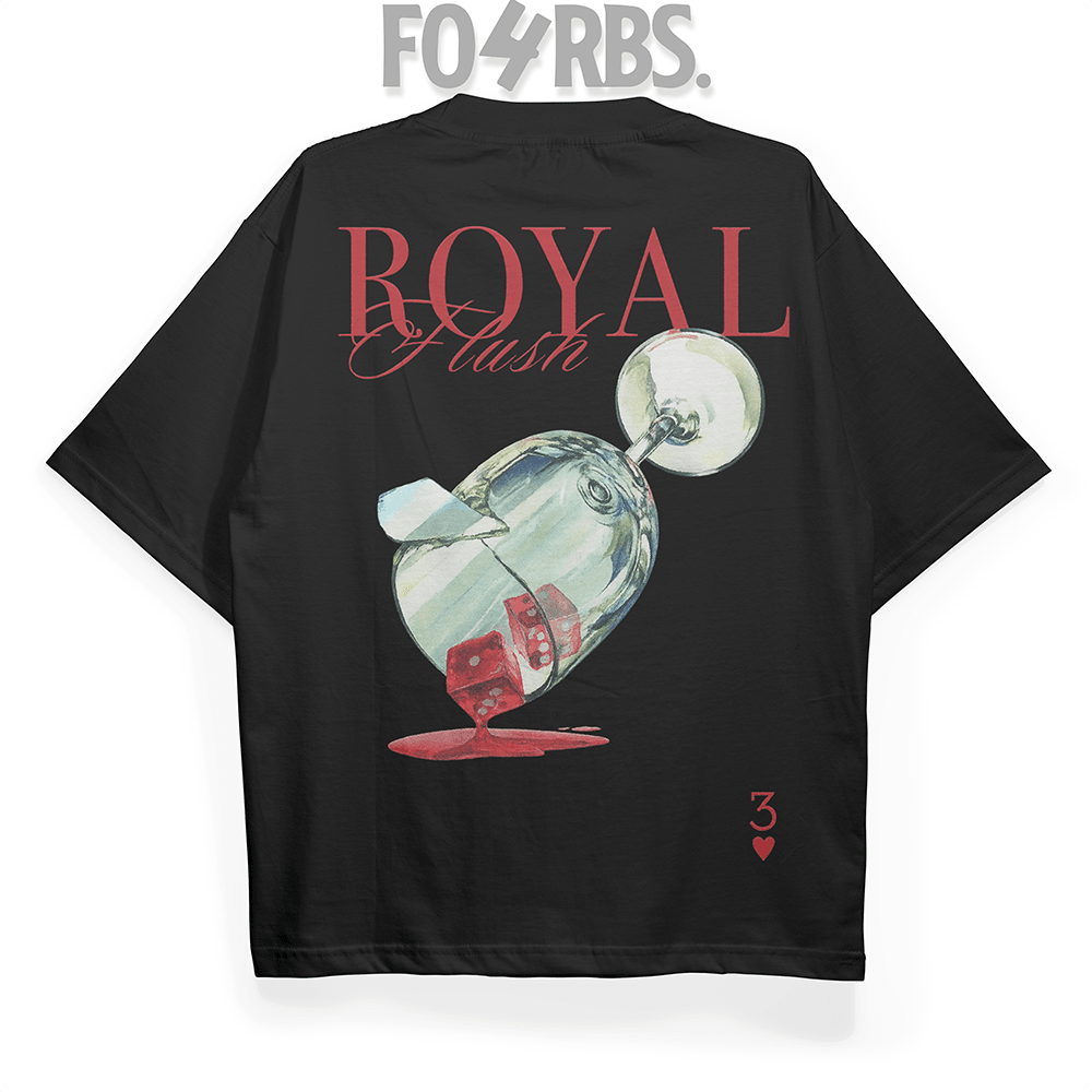 T2046 RoyalFlush Baskılı Oversize Tshirt