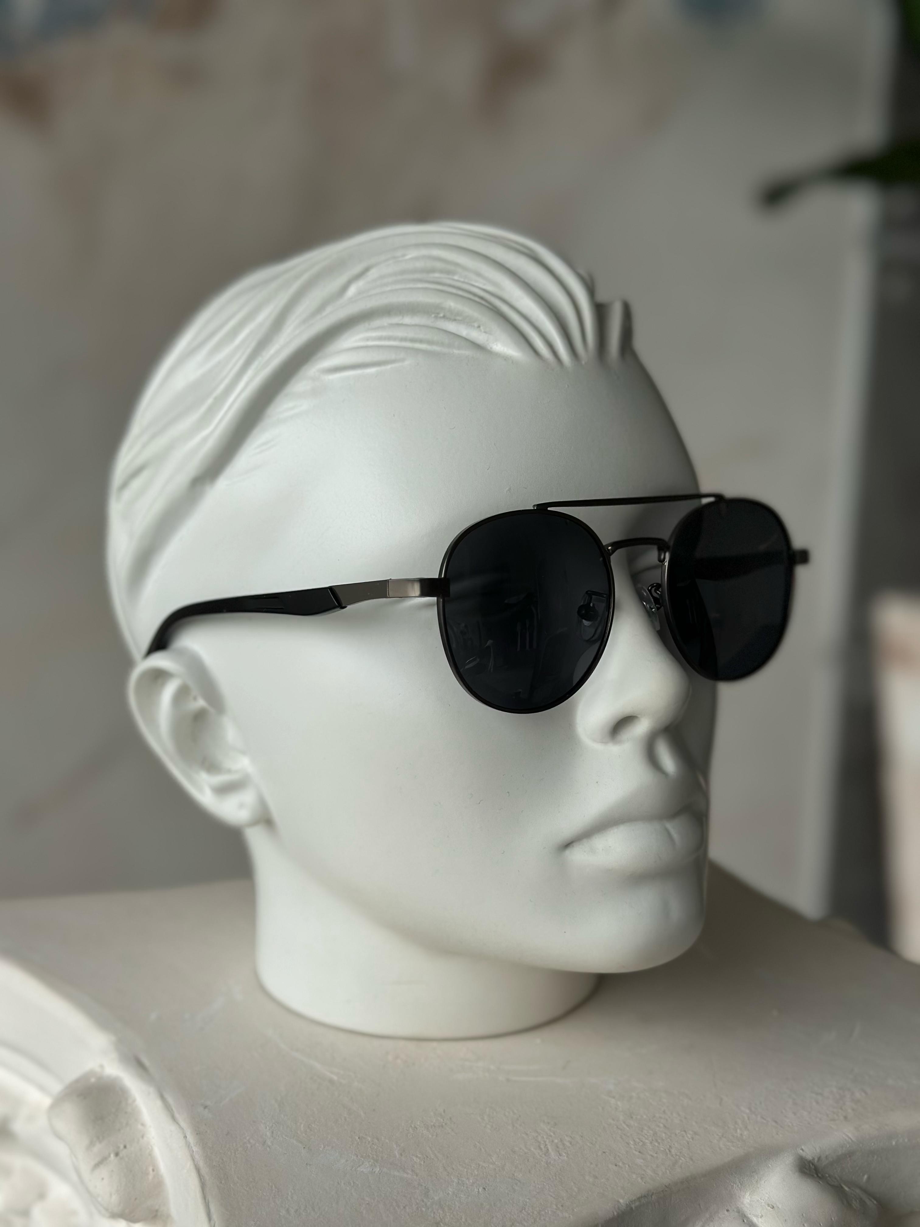 G166 Polarized Siyah Cam Çelik Çerçeve Gözlük