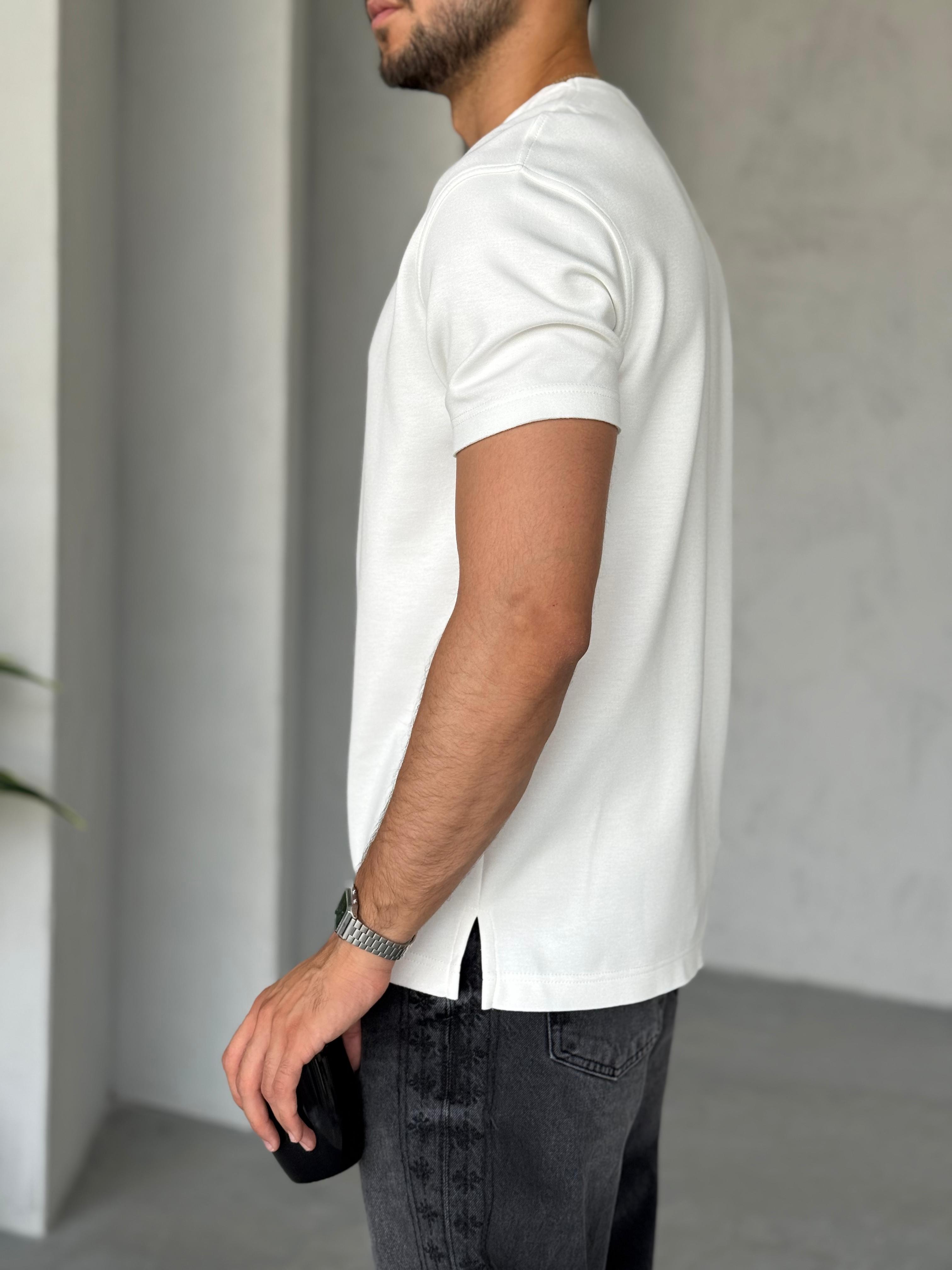 T1100 Modal Kumaş T-shirt Beyaz
