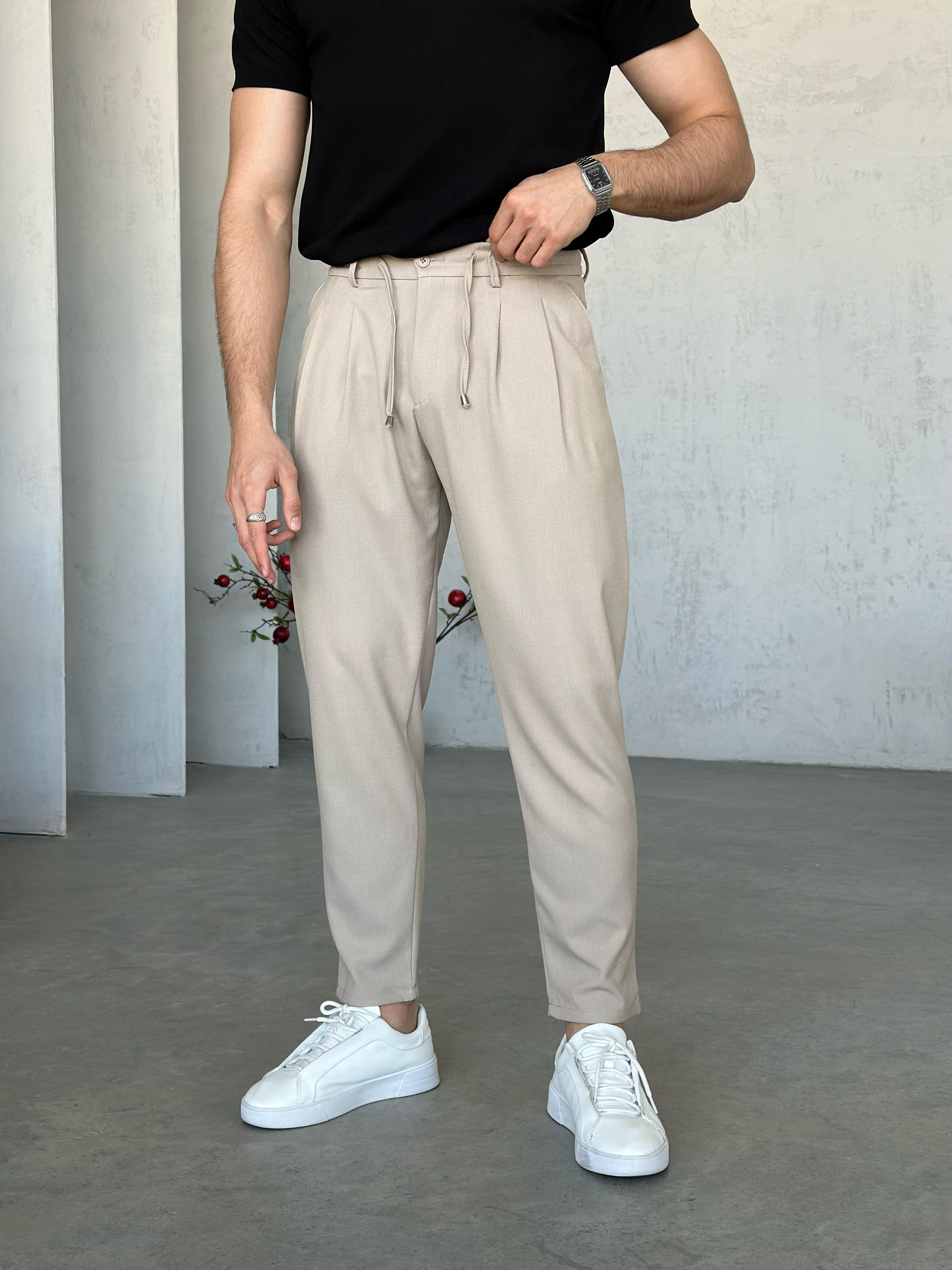 KM2500 İp Detaylı Jogger Pantolon Bej