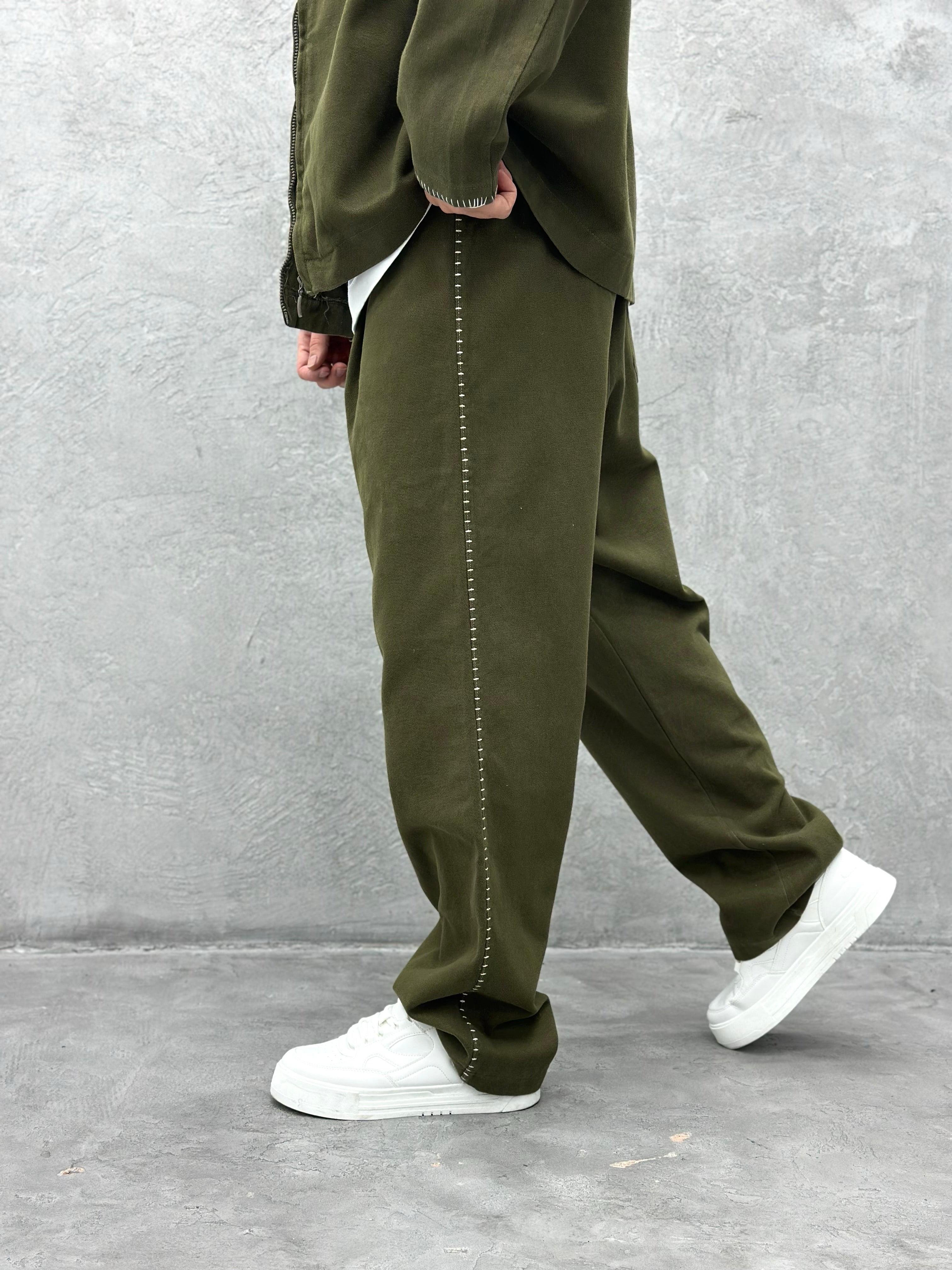TK102 Oversize Gabardin Kumaş Takim Haki