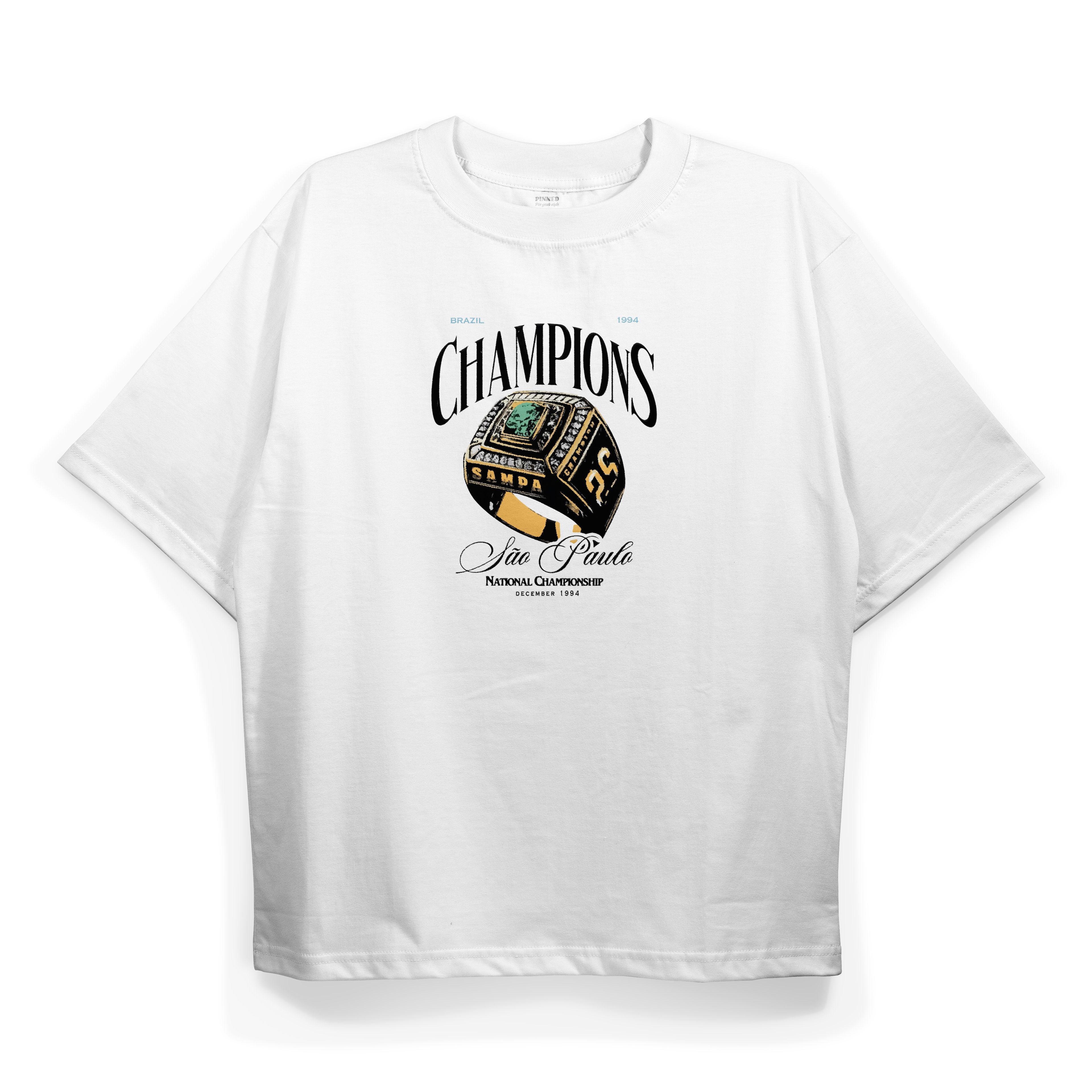 T2016 Champ Baskılı Oversize Tshirt