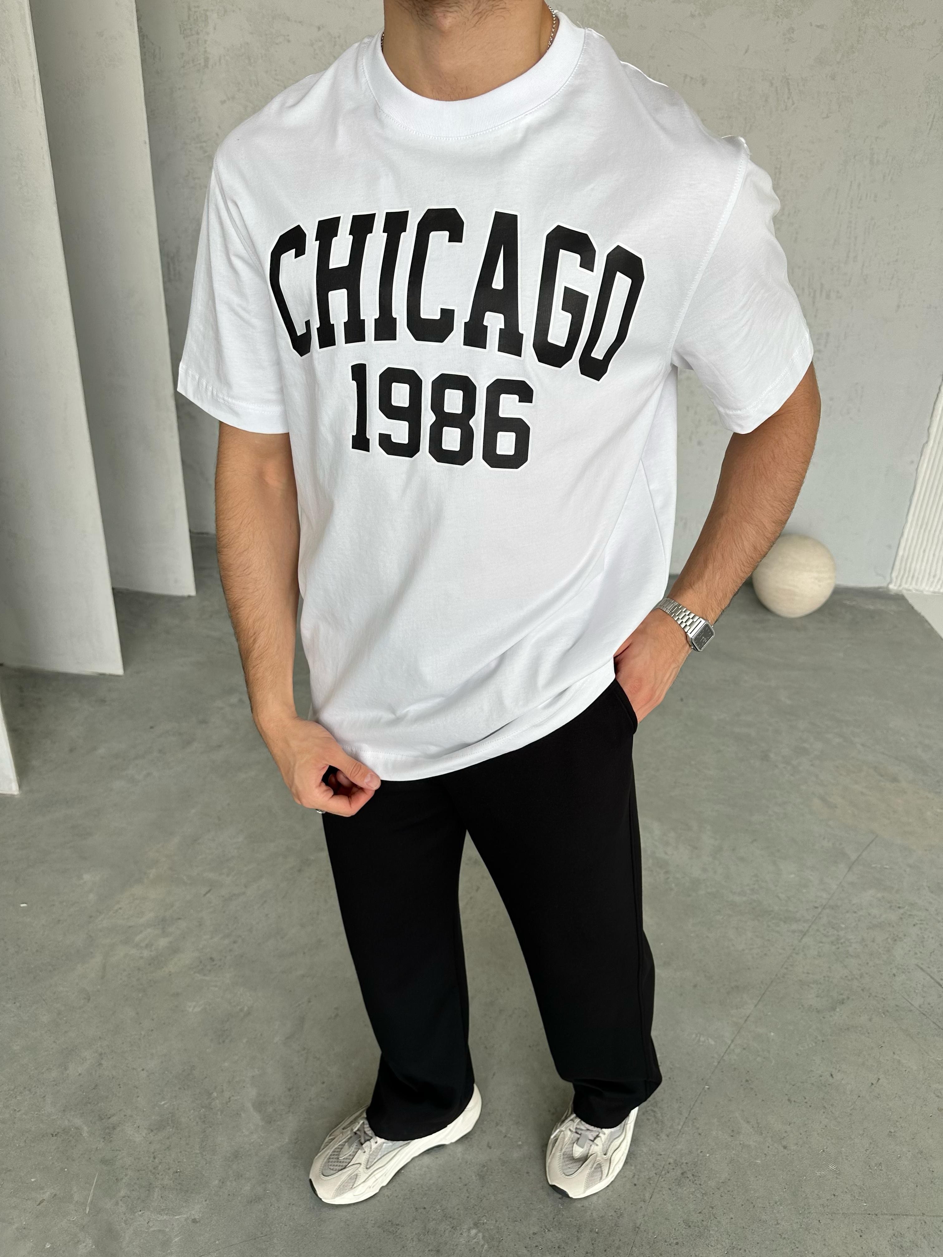 T1999 Chicago T-shirt Beyaz