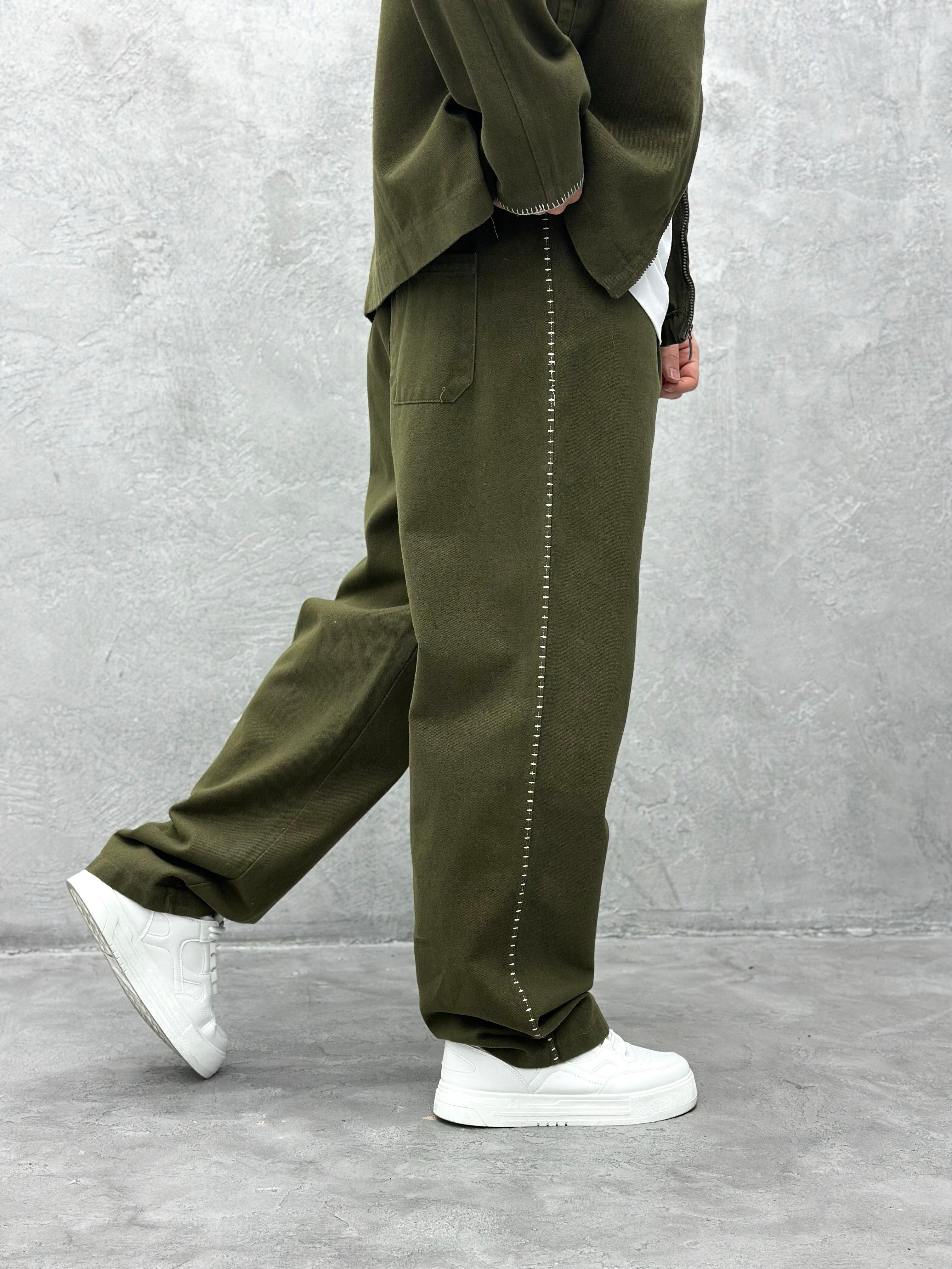 TK102 Oversize Gabardin Kumaş Takim Haki