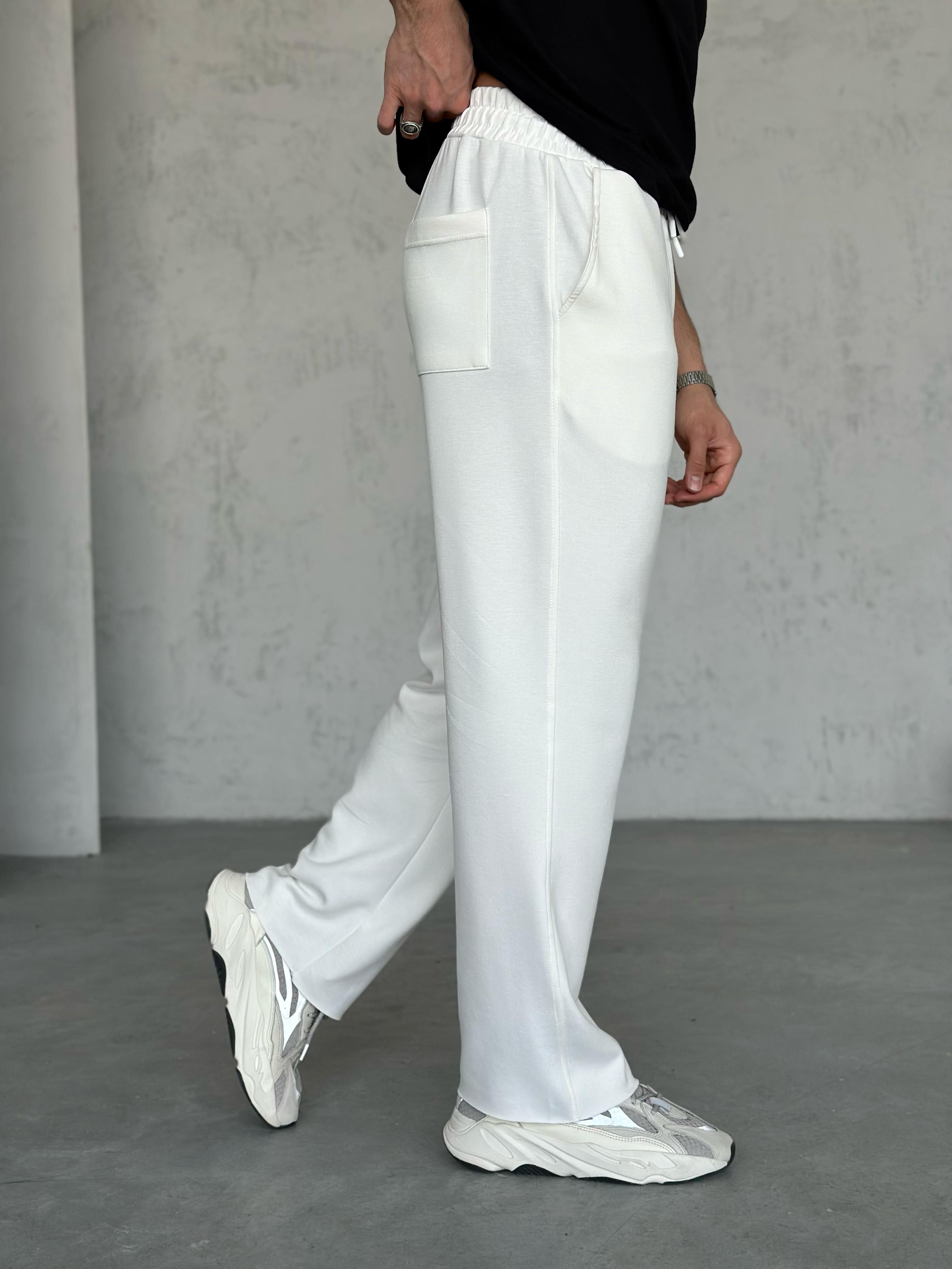 KM1922 Modal Kumaş Jogger Pantolon Beyaz