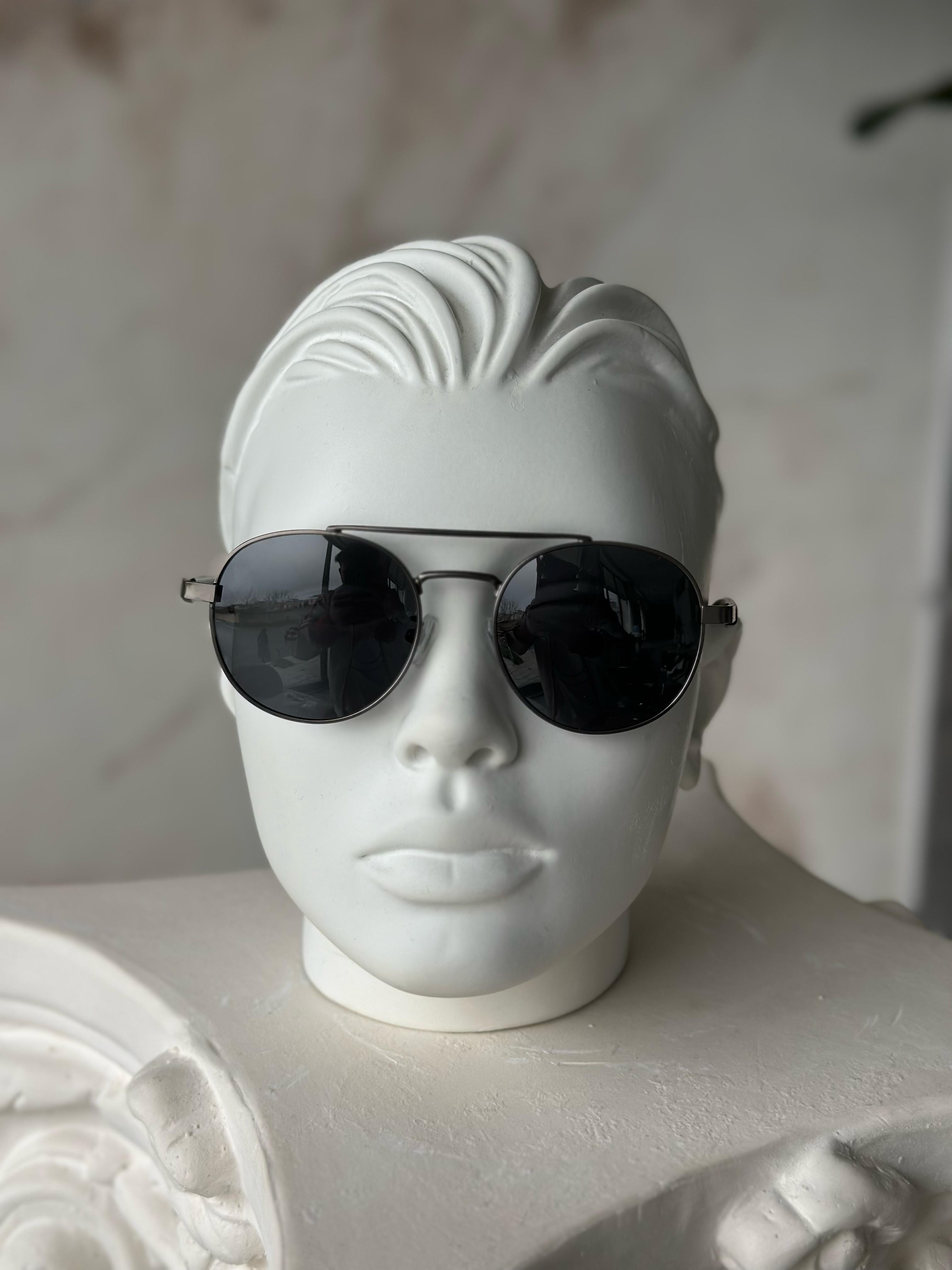 G166 Polarized Siyah Cam Çelik Çerçeve Gözlük