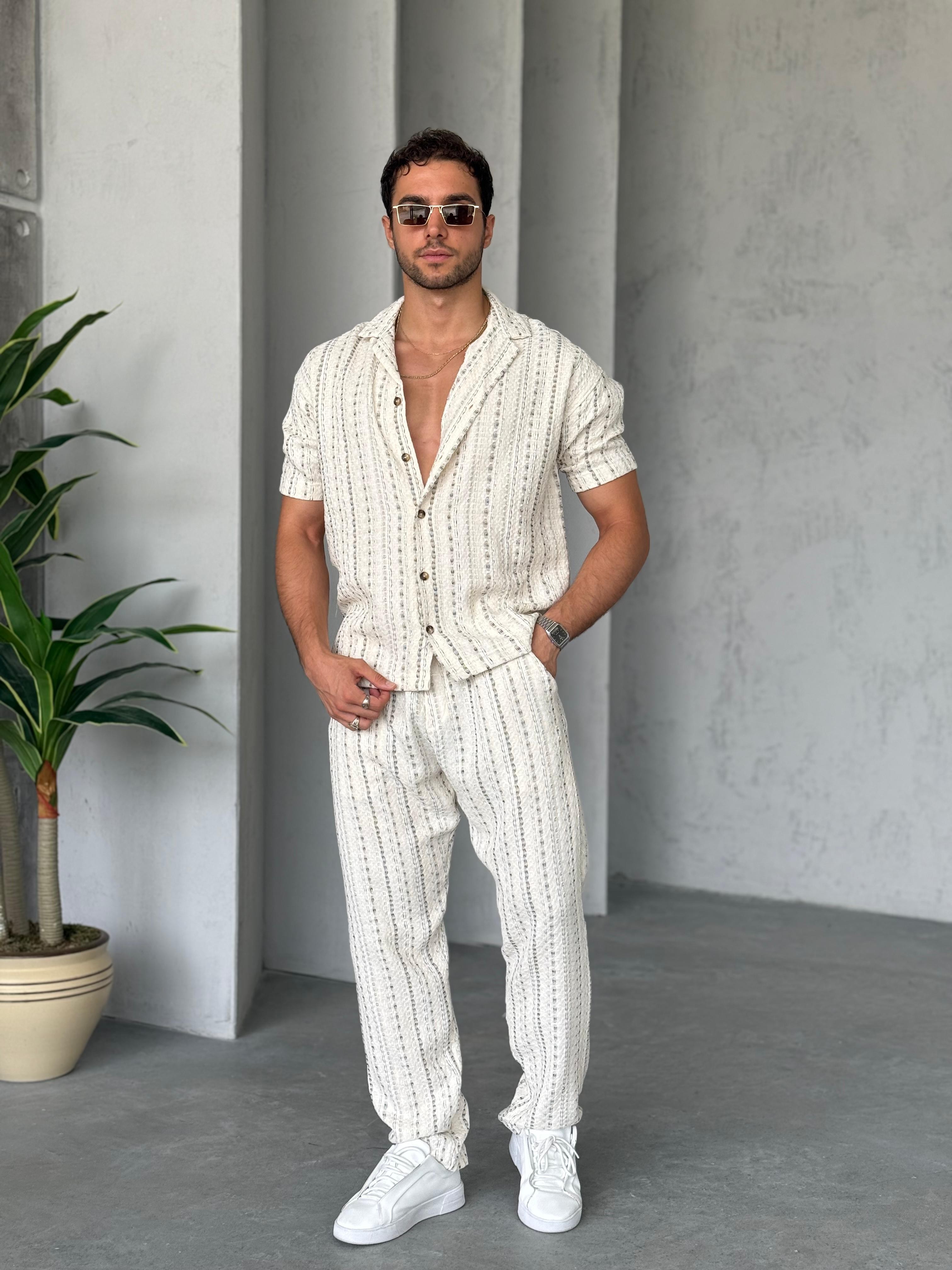 TK2223 Örme Keten Takım Ekru
