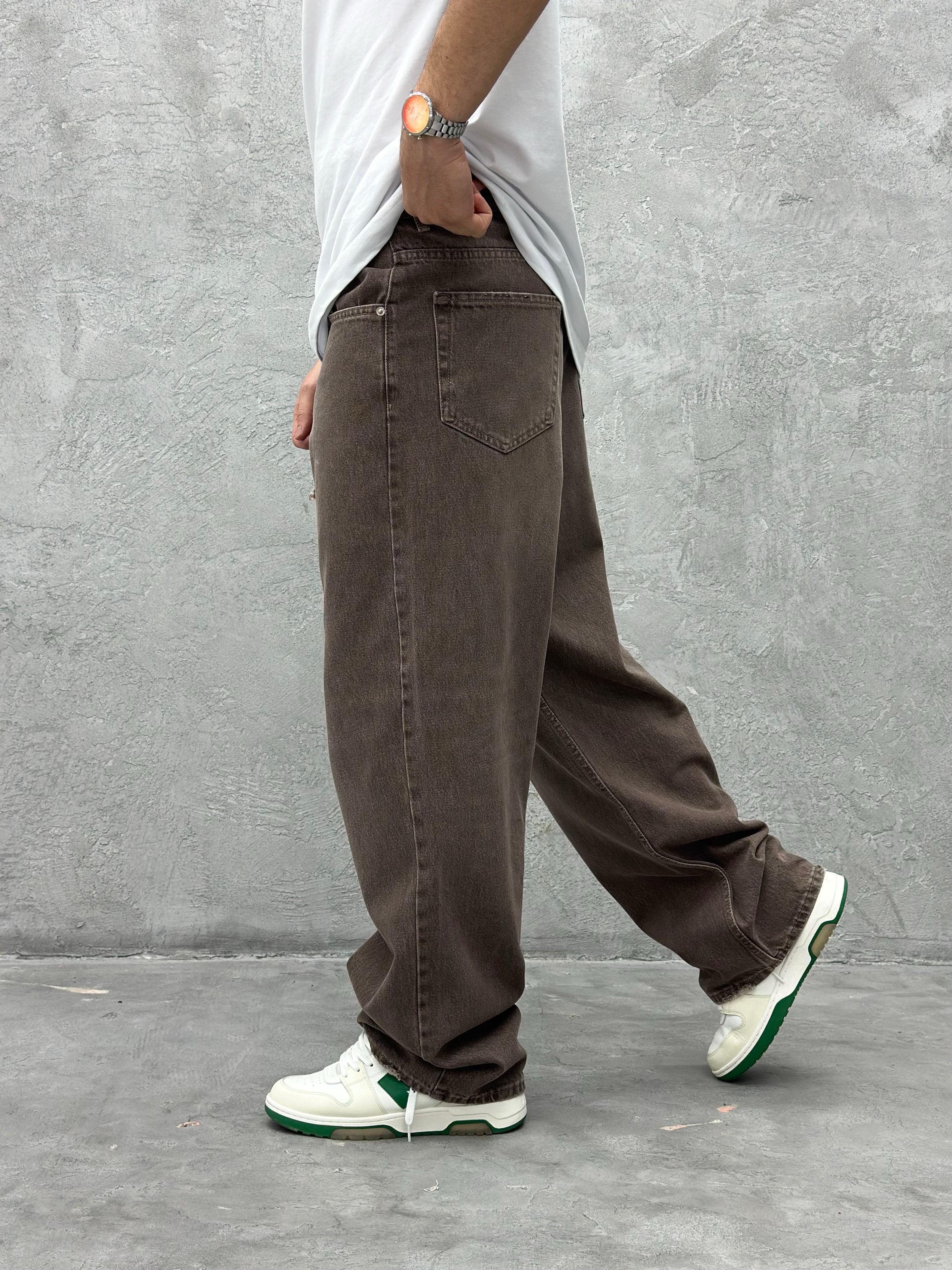 P505 İP KEMER YIKAMALI EKSTRA BOL BAGGY PANTOLON