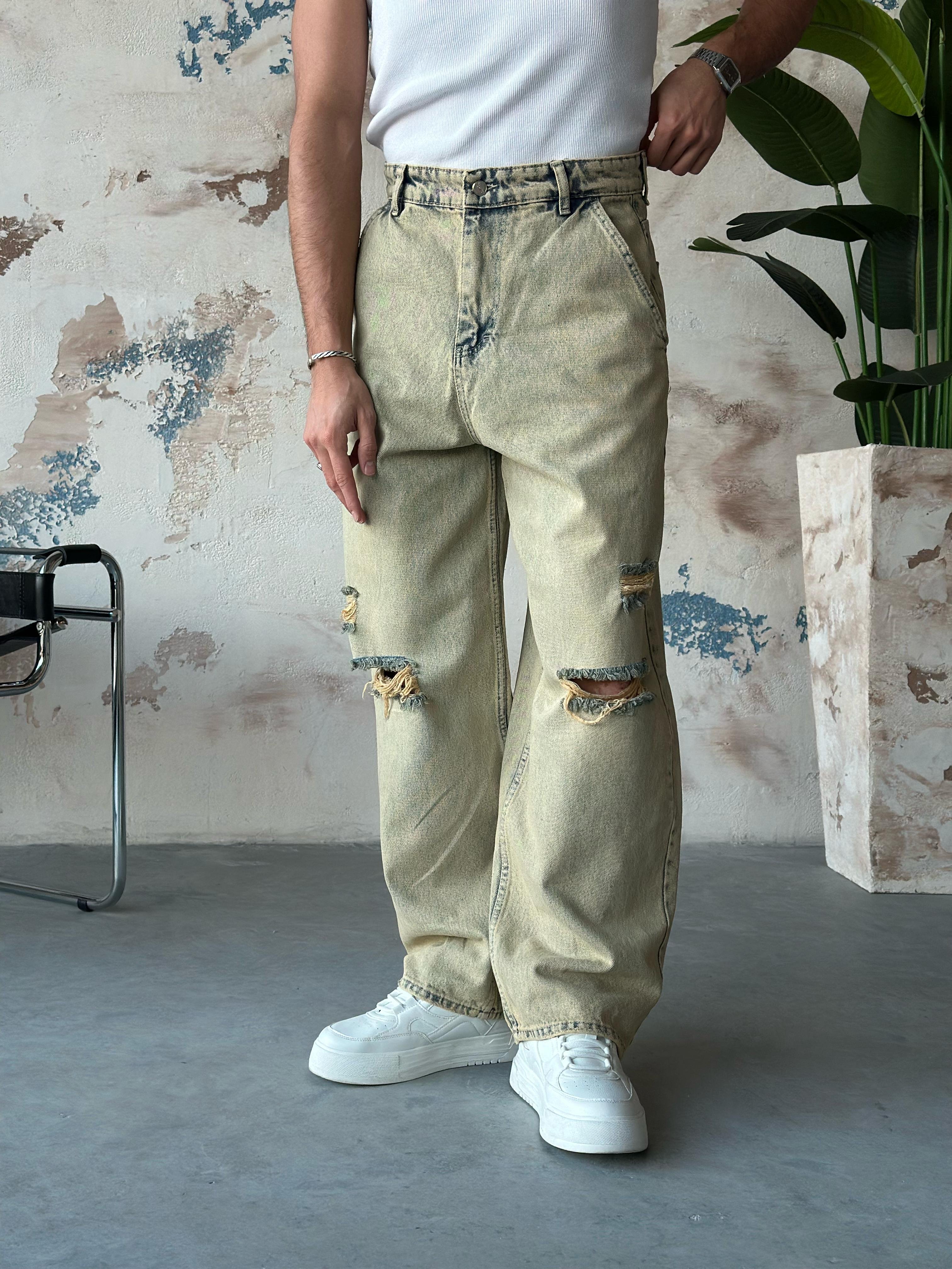 P512 YIKAMALI EKSTRA BOL BAGGY PANTOLON