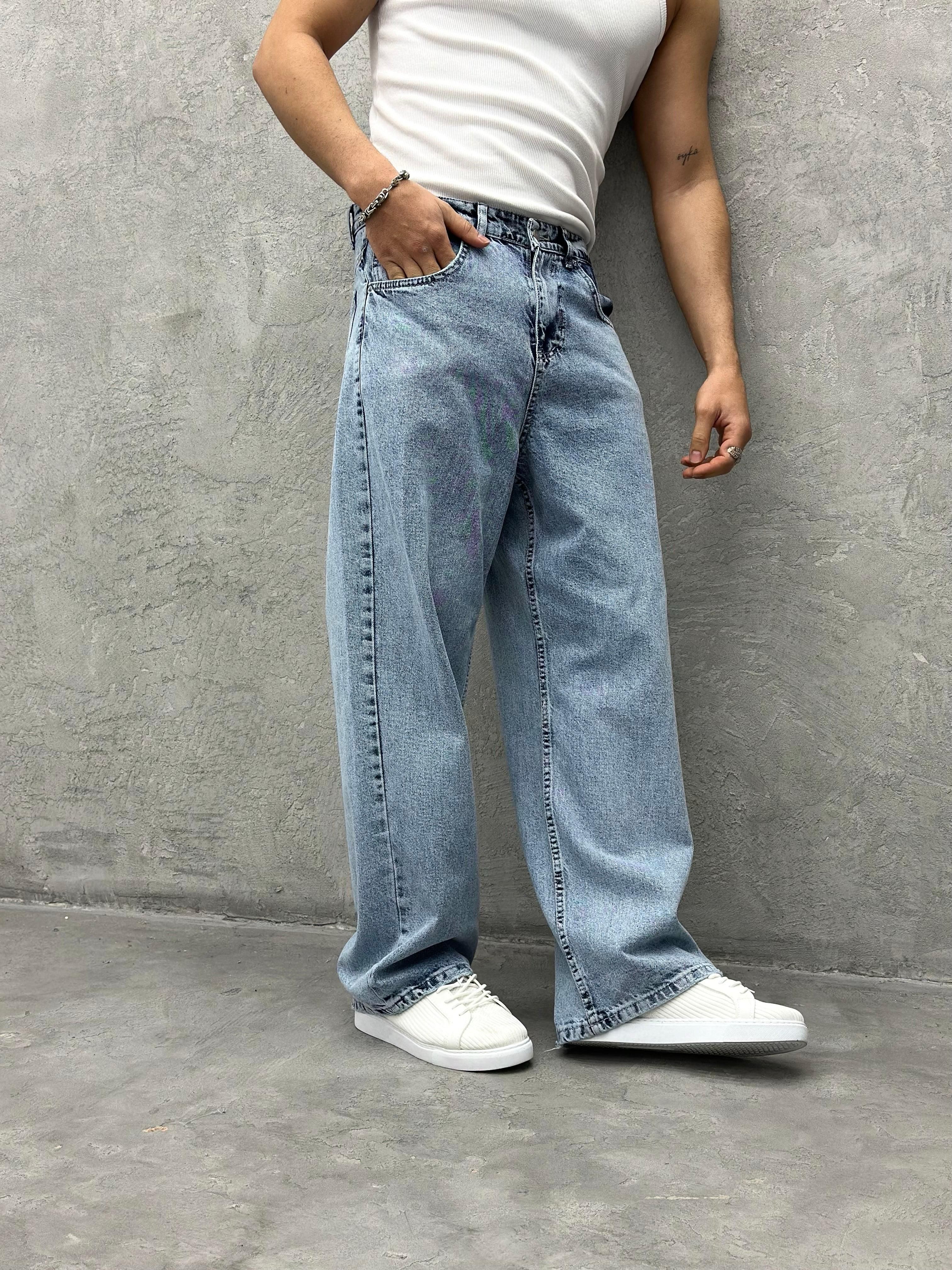 P430 MAVİ Ekstra Bol Baggy Pantolon