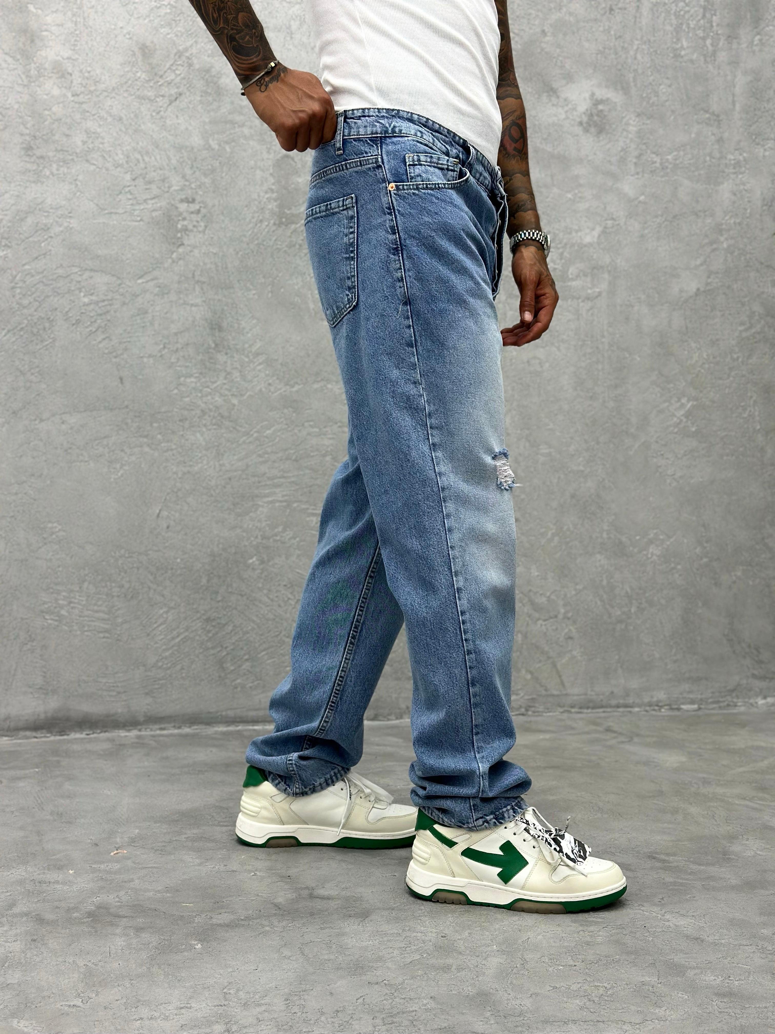 P504 YIRTIK DETAYLI BAGGY PANTOLON