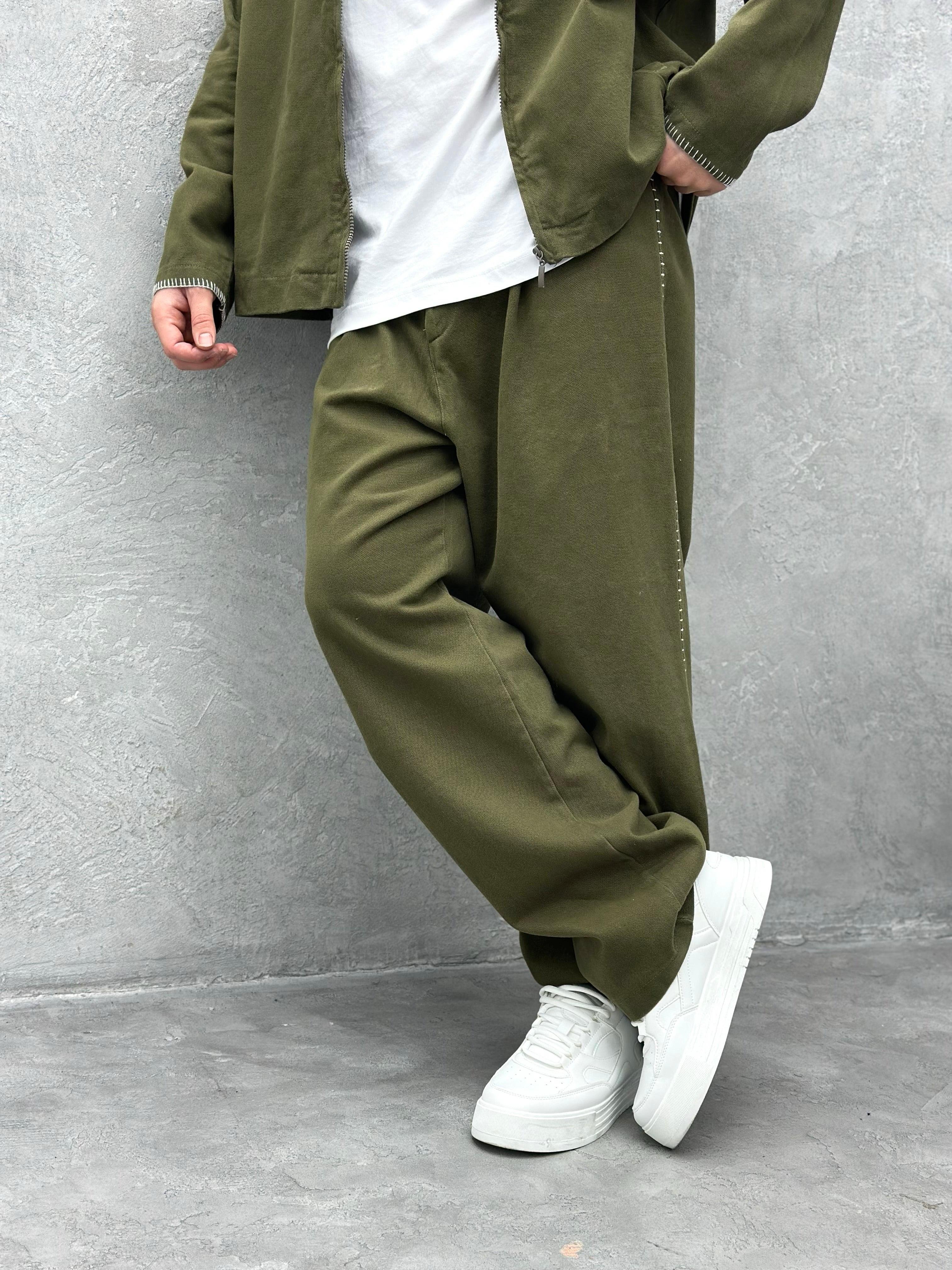 TK102 Oversize Gabardin Kumaş Takim Haki