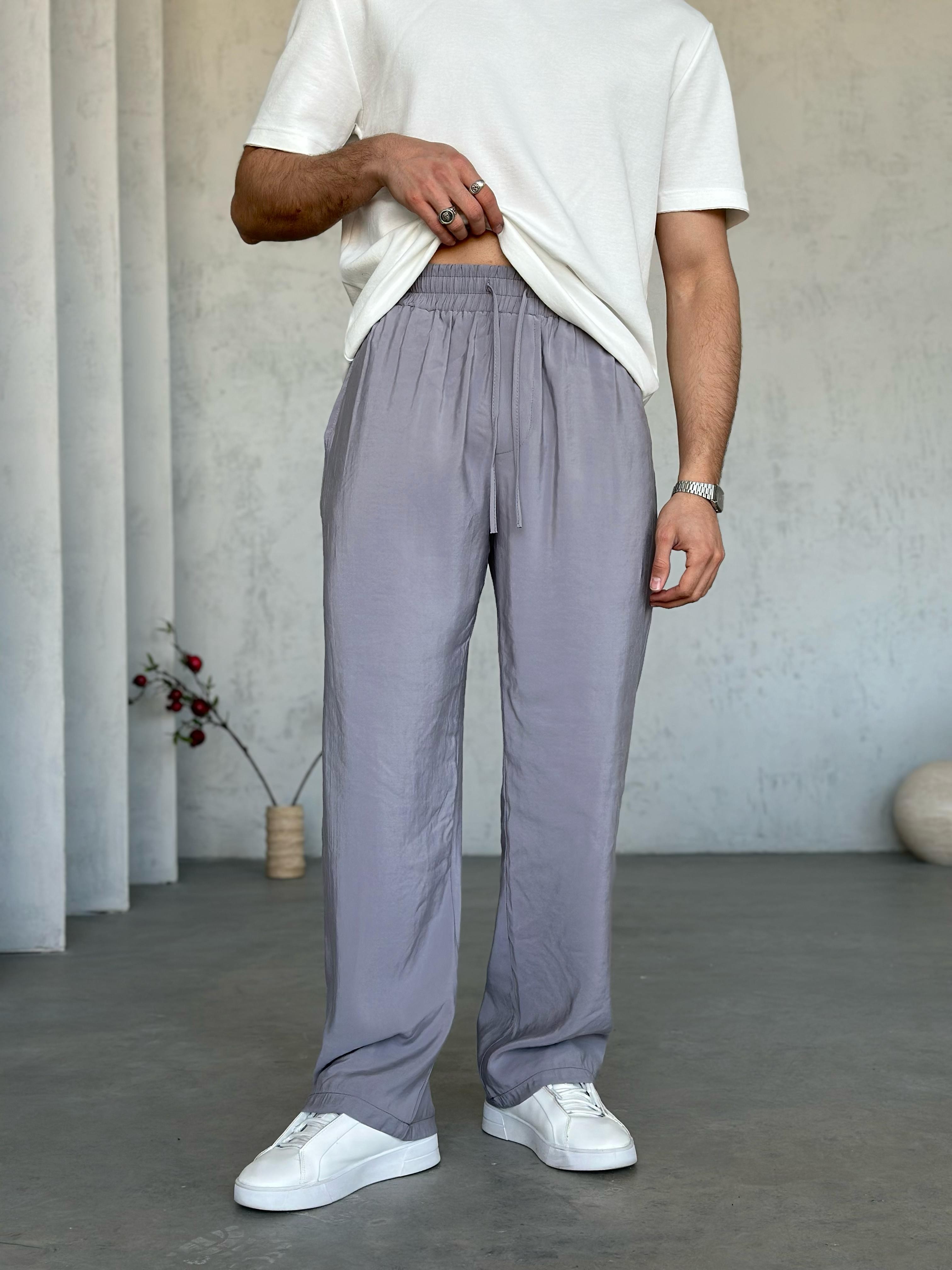 KM0101 Tensel Kumaş Baggy Pantolon Gri
