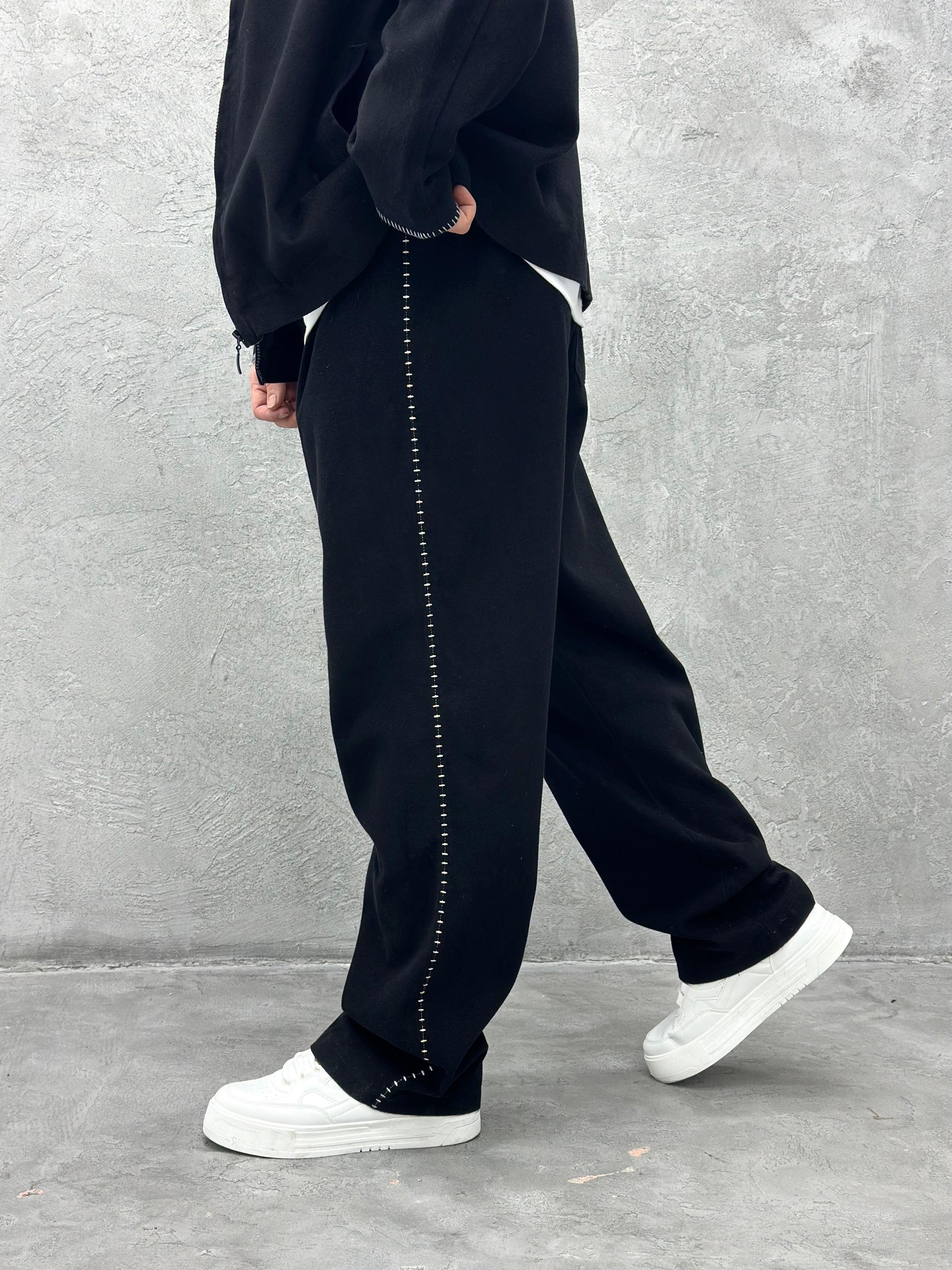 TK101 Oversize Gabardin Kumaş Takim Siyah