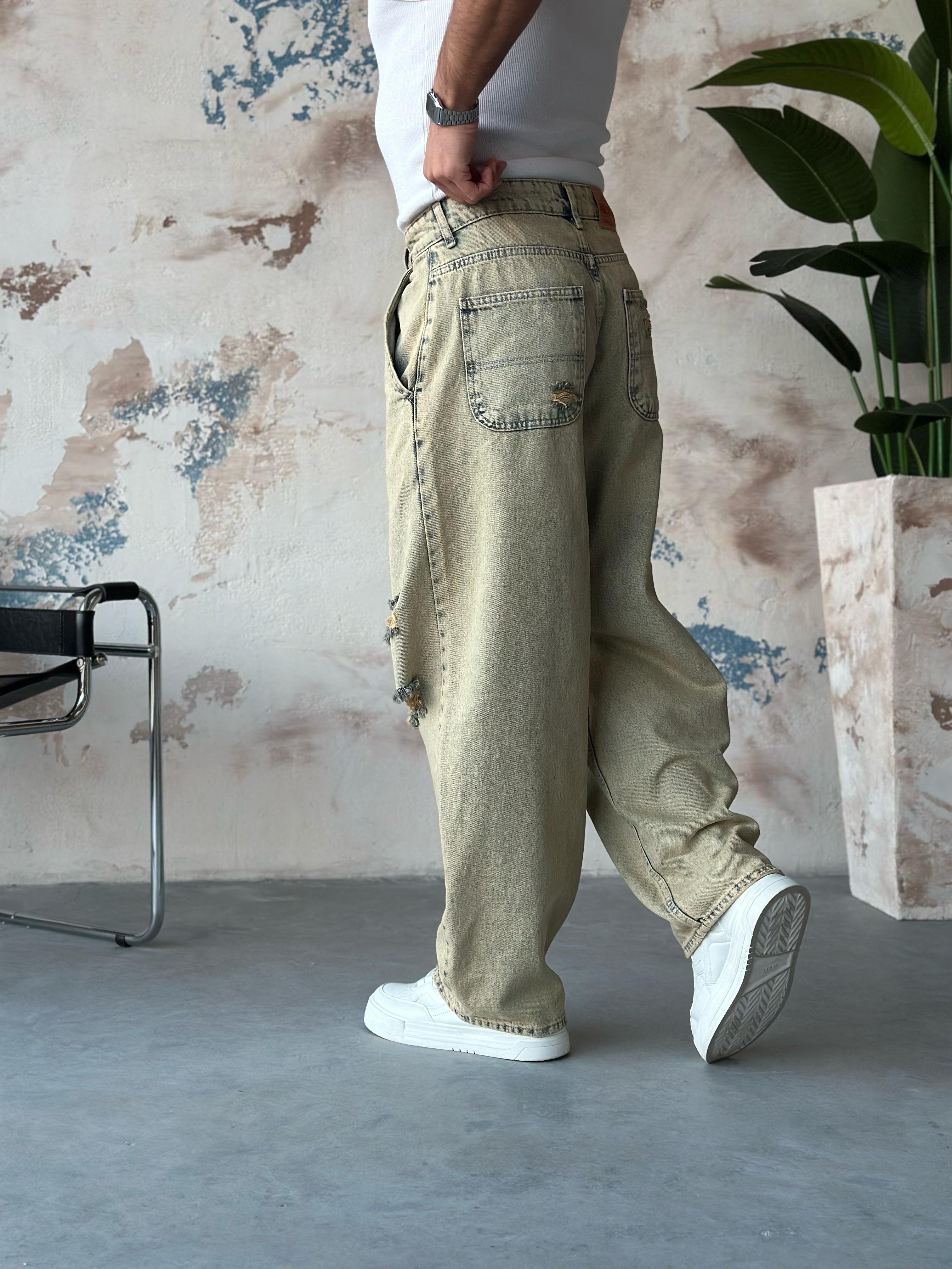 P512 YIKAMALI EKSTRA BOL BAGGY PANTOLON