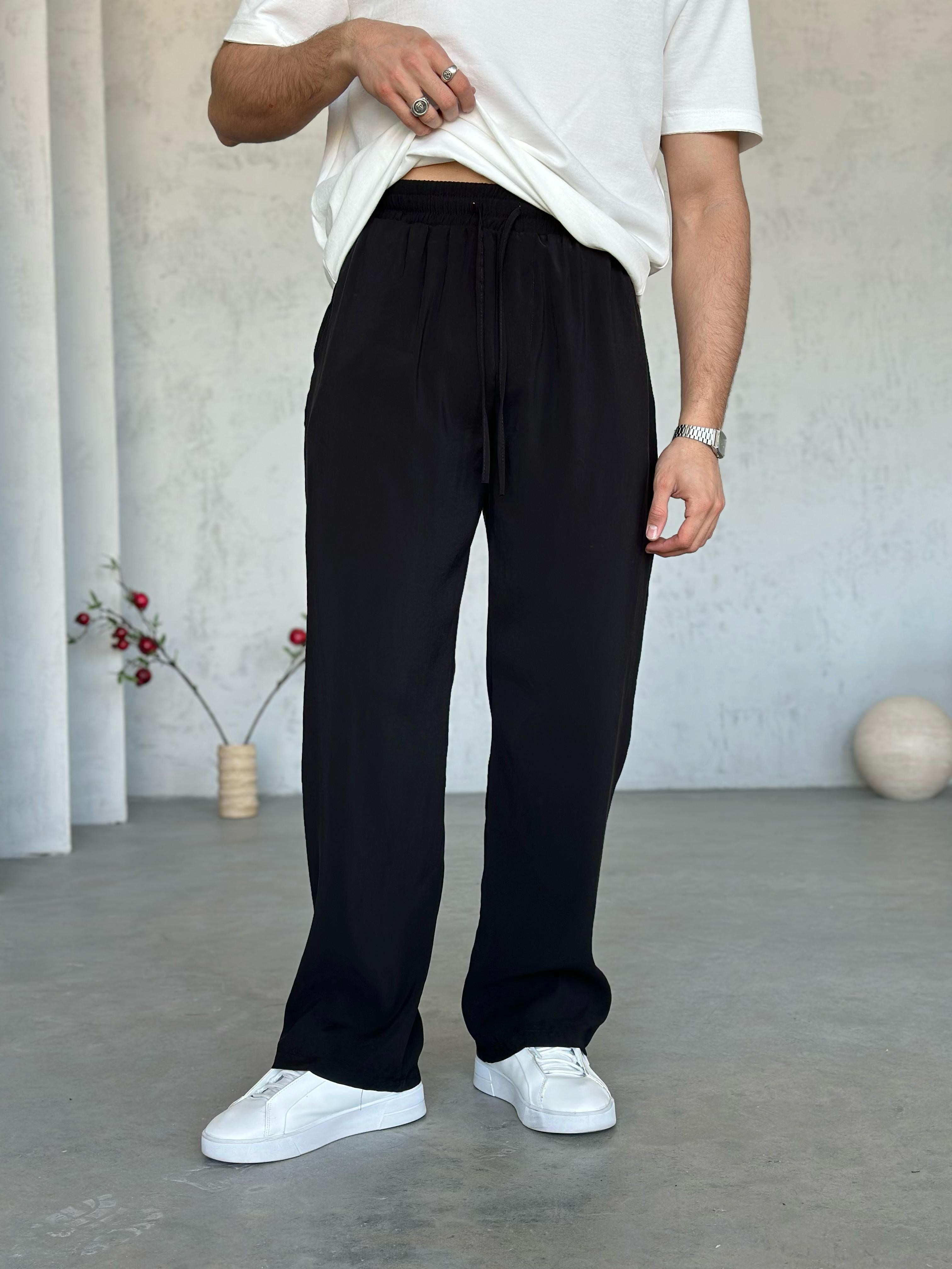 KM0100 Tensel Kumaş Baggy Pantolon Siyah
