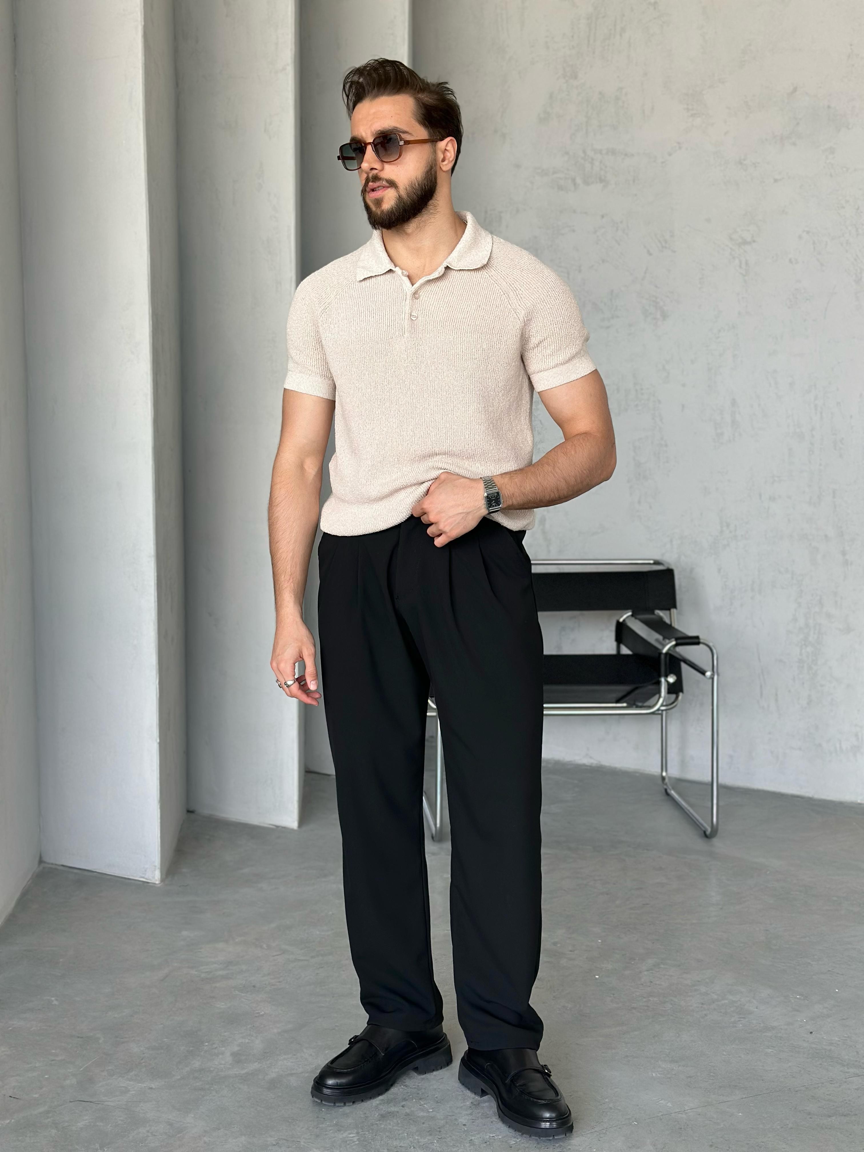 TR3503 İtalyan Kol Polo Yaka Triko Bej