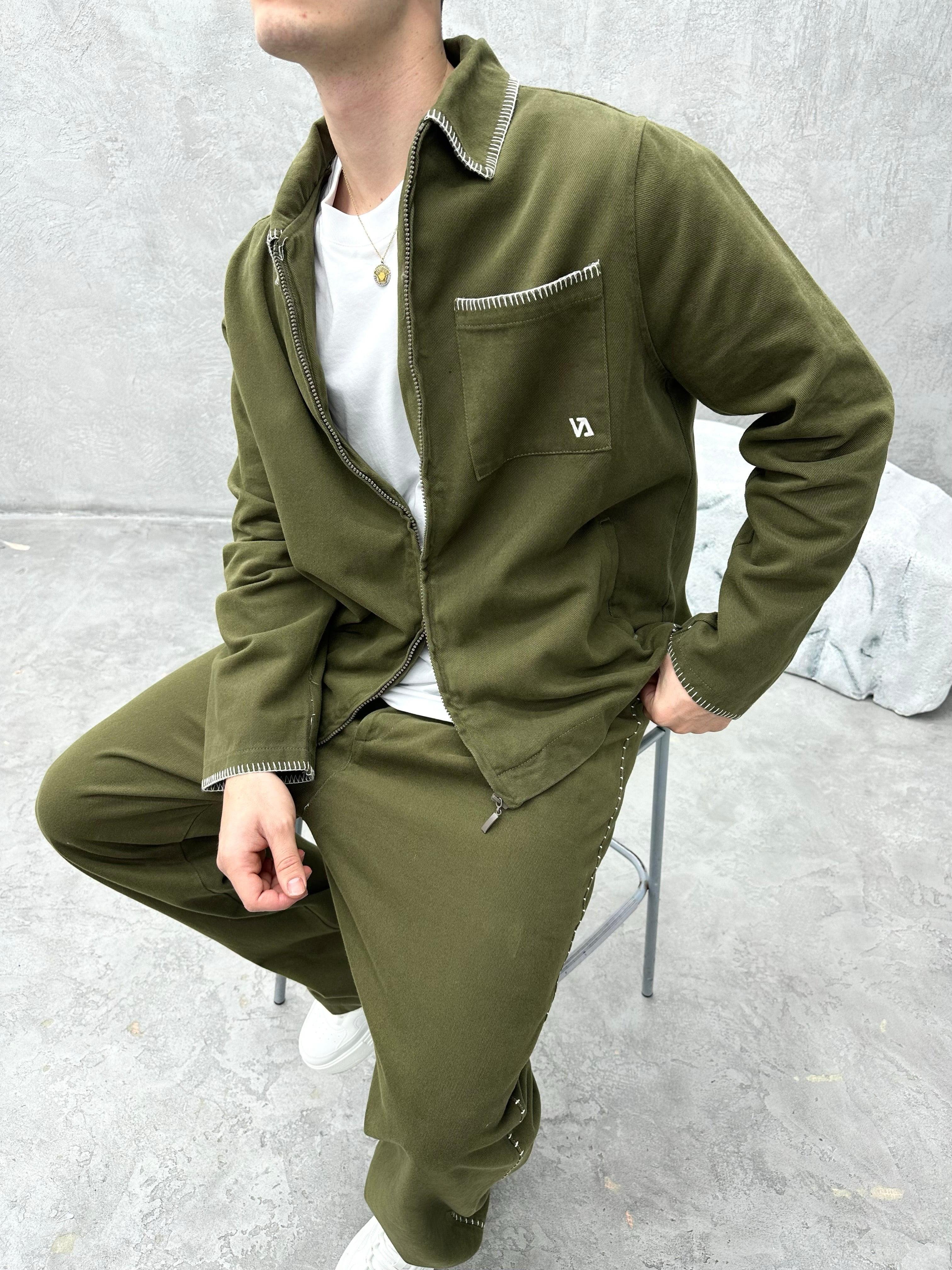 TK102 Oversize Gabardin Kumaş Takim Haki