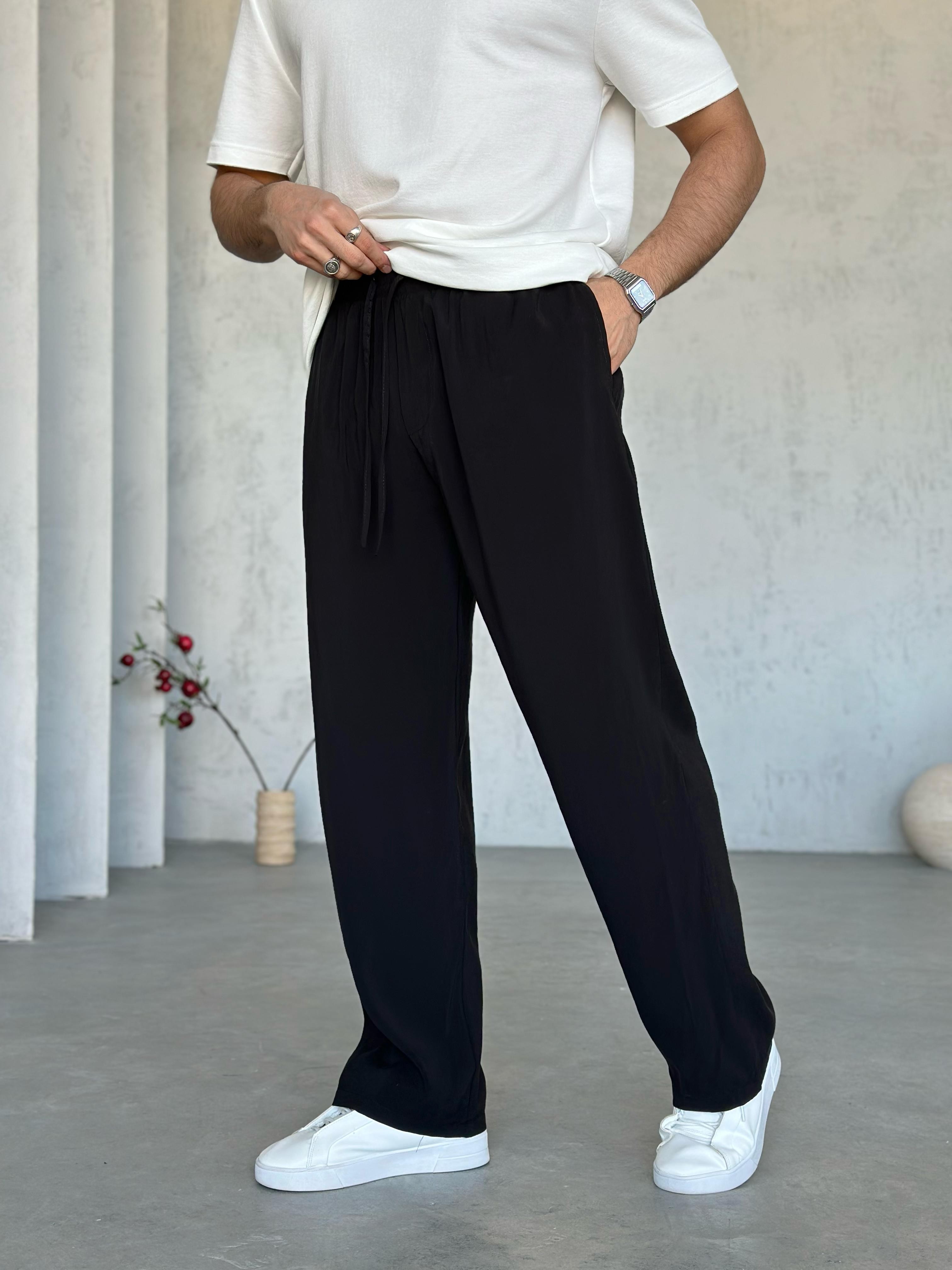 KM0100 Tensel Kumaş Baggy Pantolon Siyah