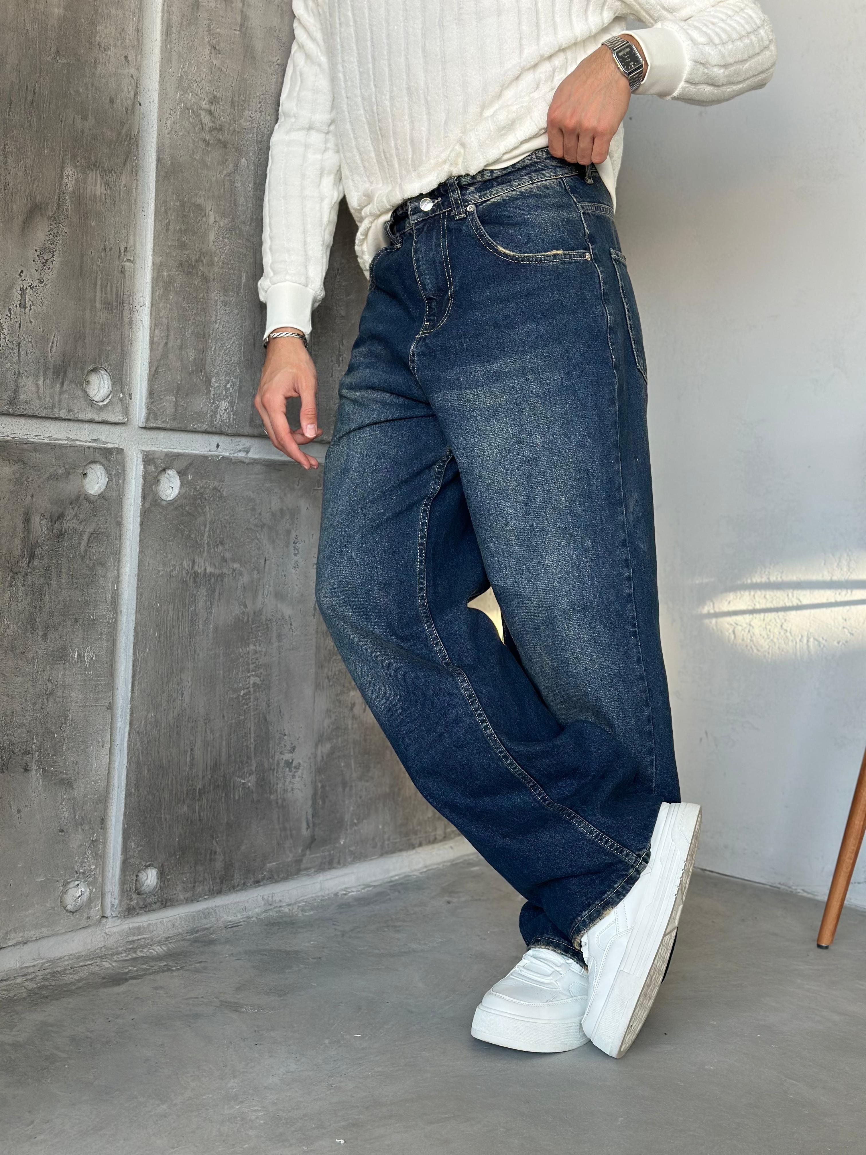 P416 Yıkamalı Ekstra Bol Baggy Pantolon - G