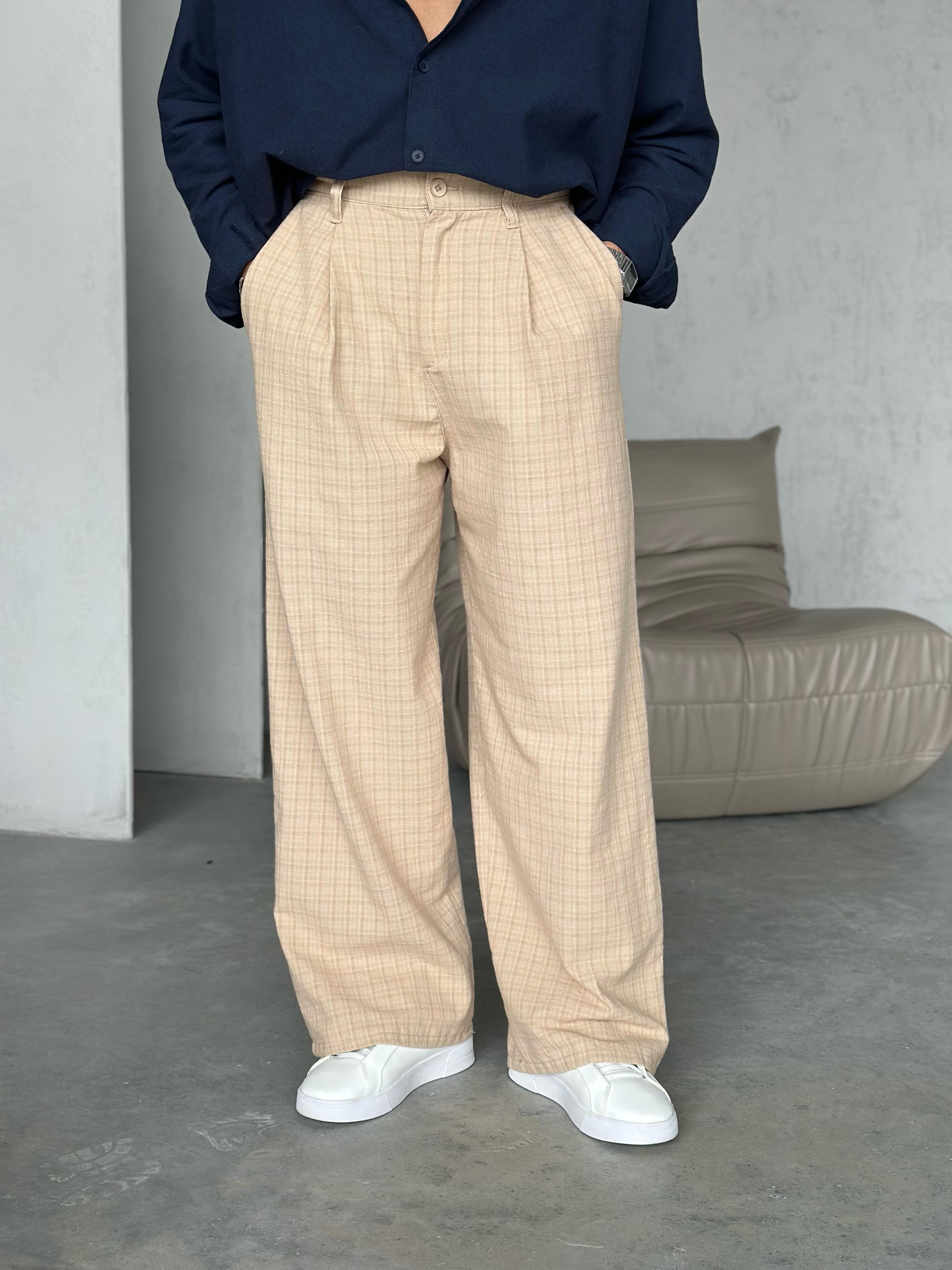 Old Money Baggy Kumaş Pantolon Bej