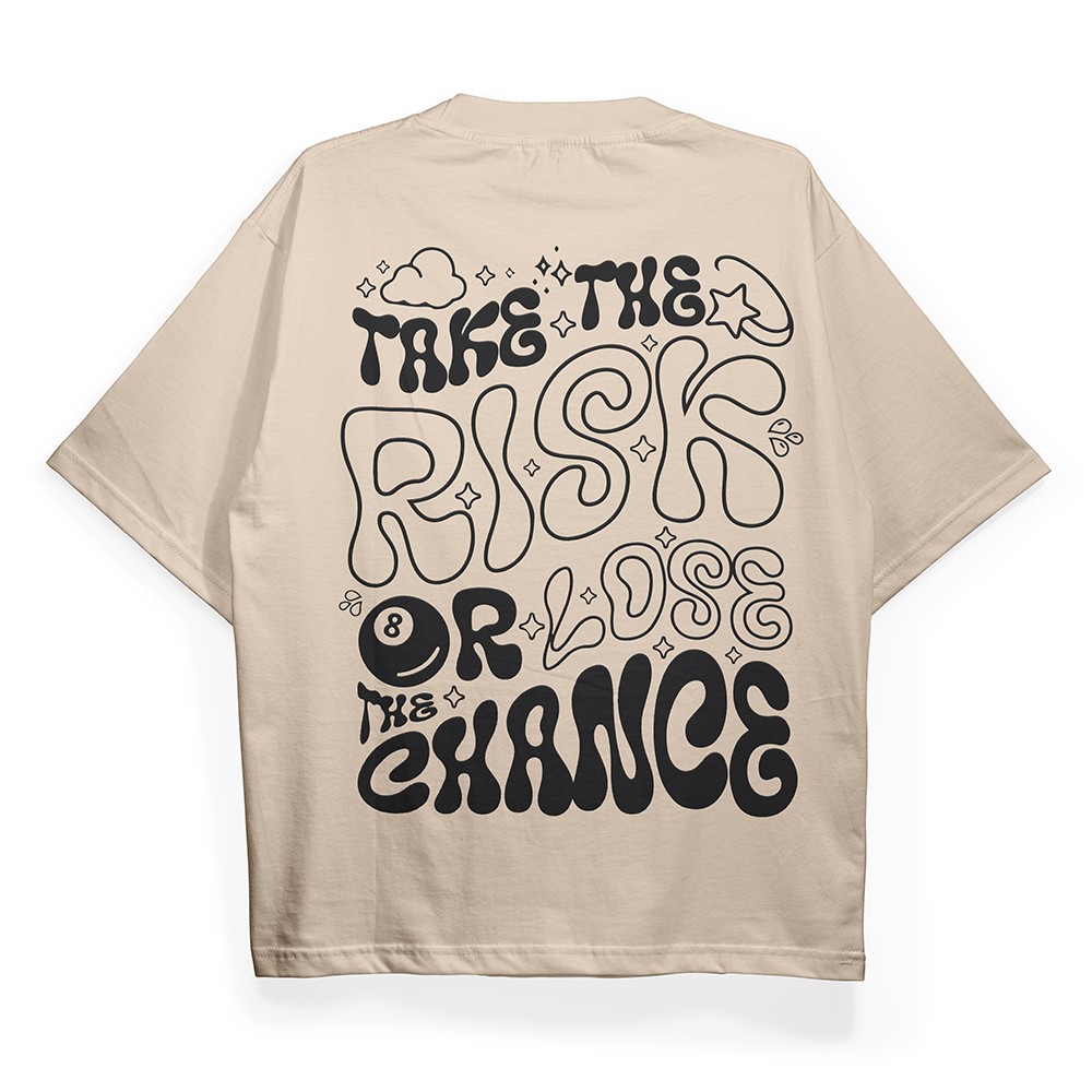 T2030 Take Risk Baskılı Oversize Tshirt