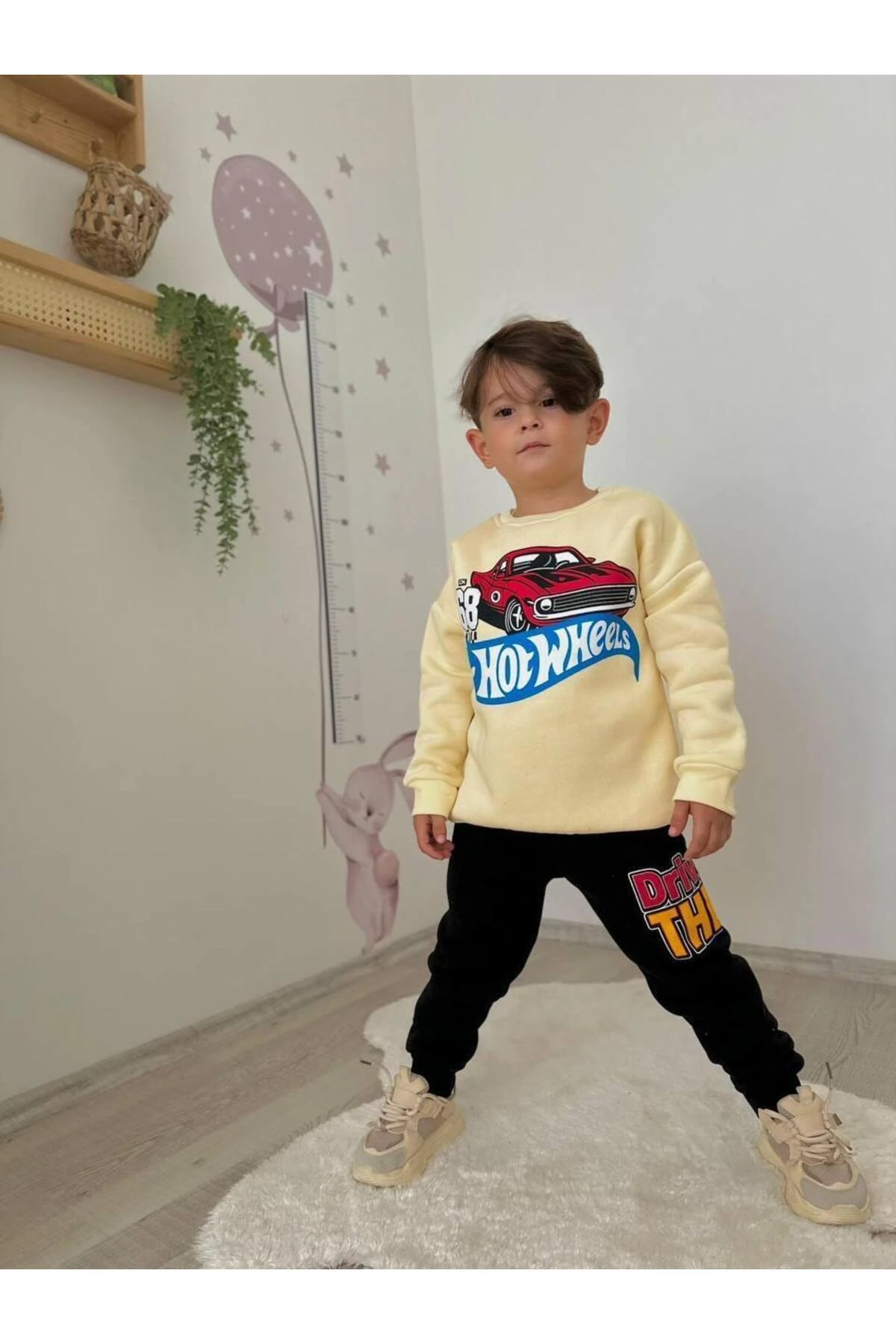 Erkek Çocuk HotWheels Desenli Eşofman Takımı Alt Üst Takım