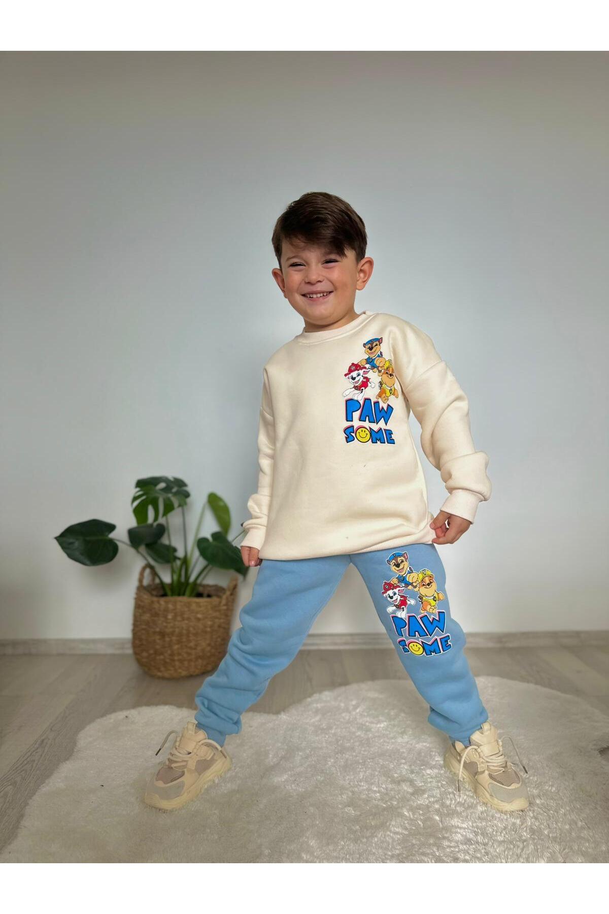Erkek Çocuk Paw Petrol Baskılı Eşofman Takımı Alt Üst Takım