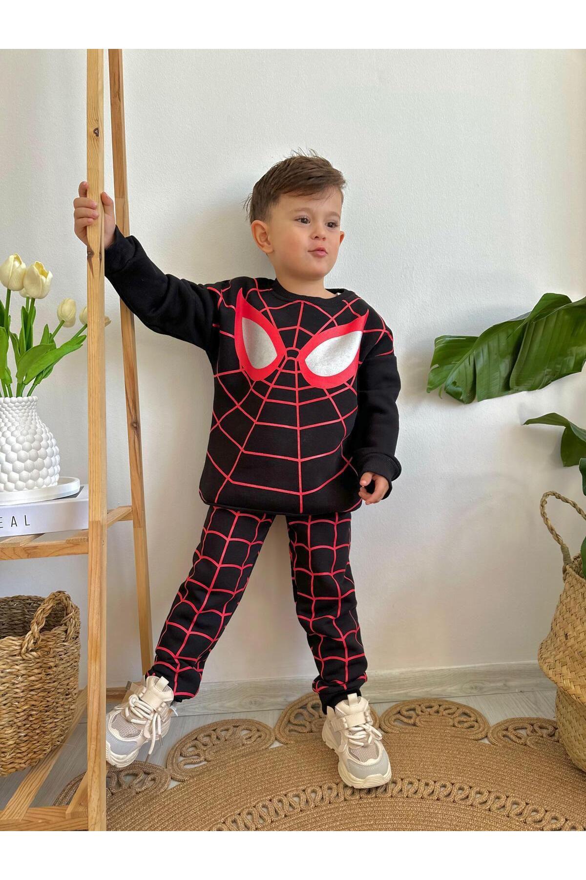 Erkek Çocuk Örümcek Adam Baskılı Eşofman Takımı Alt Üst Takım