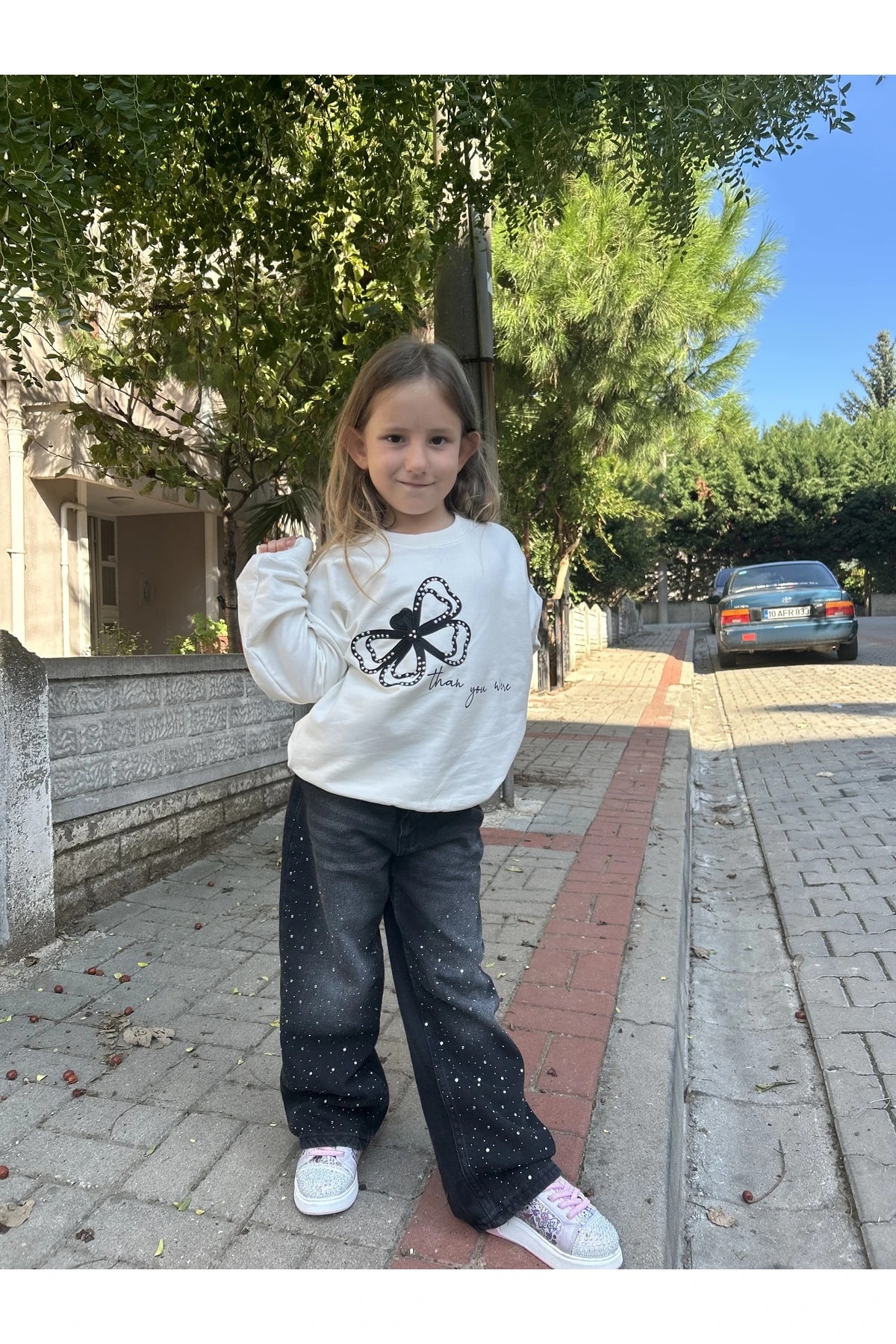 Kız Çocuk Kot Pantolonlu Takım Alt Üst Takım