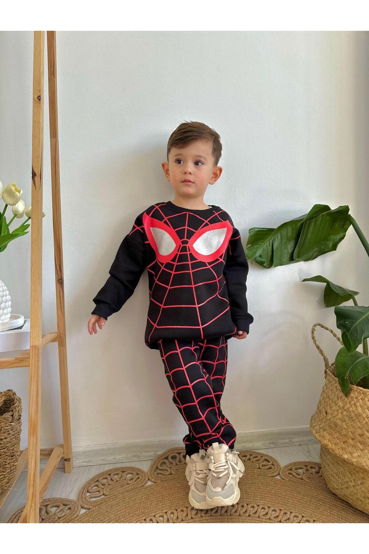 Erkek Çocuk Örümcek Adam Baskılı Eşofman Takımı Alt Üst Takım