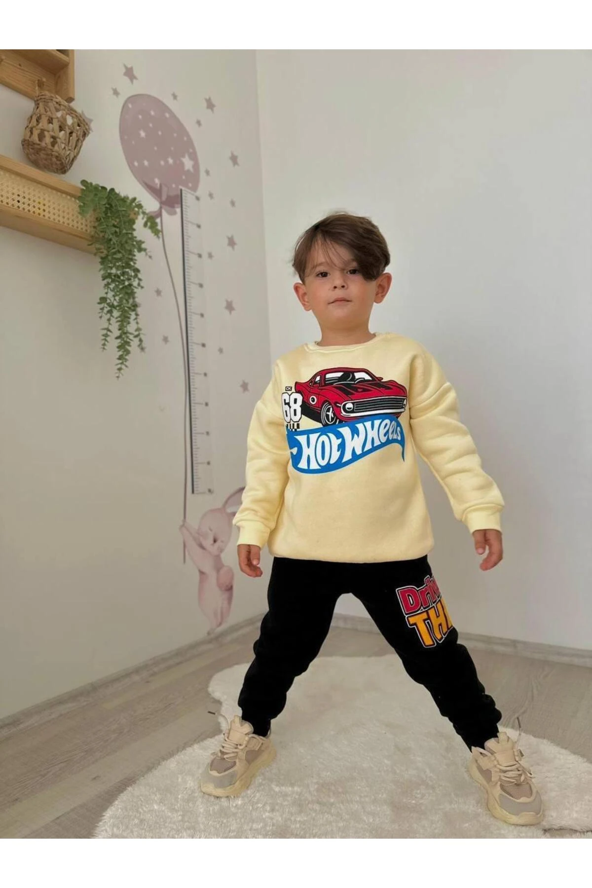 Erkek Çocuk HotWheels Desenli Eşofman Takımı Alt Üst Takım