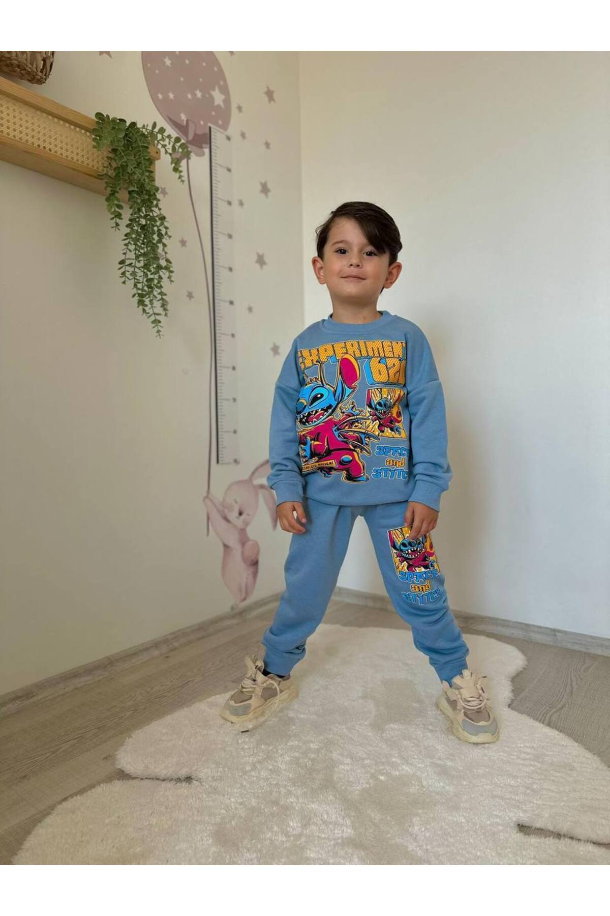 Erkek Çocuk Stitch Desenli Eşofman Takımı Alt Üst Takım