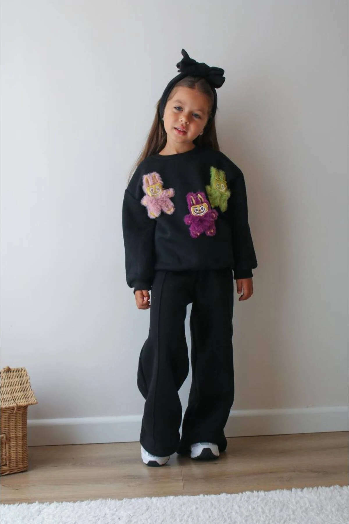 Kız Çocuk Labubu Desenli Eşofman Takımı Alt Üst Takım