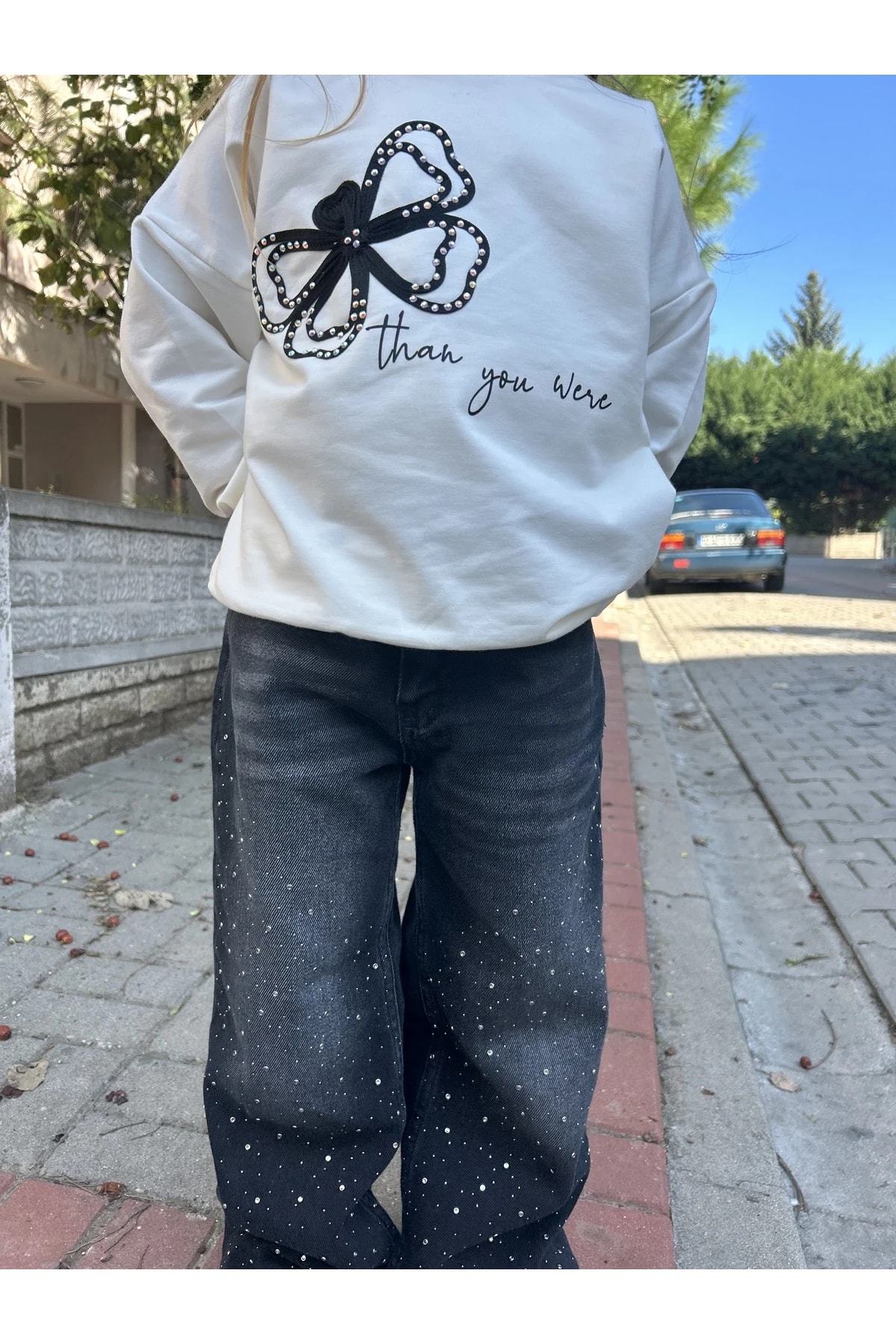 Kız Çocuk Kot Pantolonlu Takım Alt Üst Takım