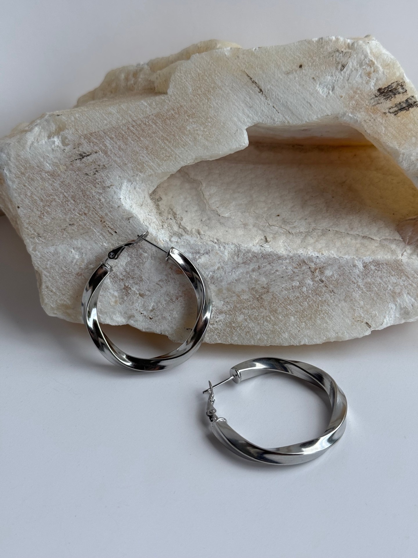 Large  Silver Halka Küpe