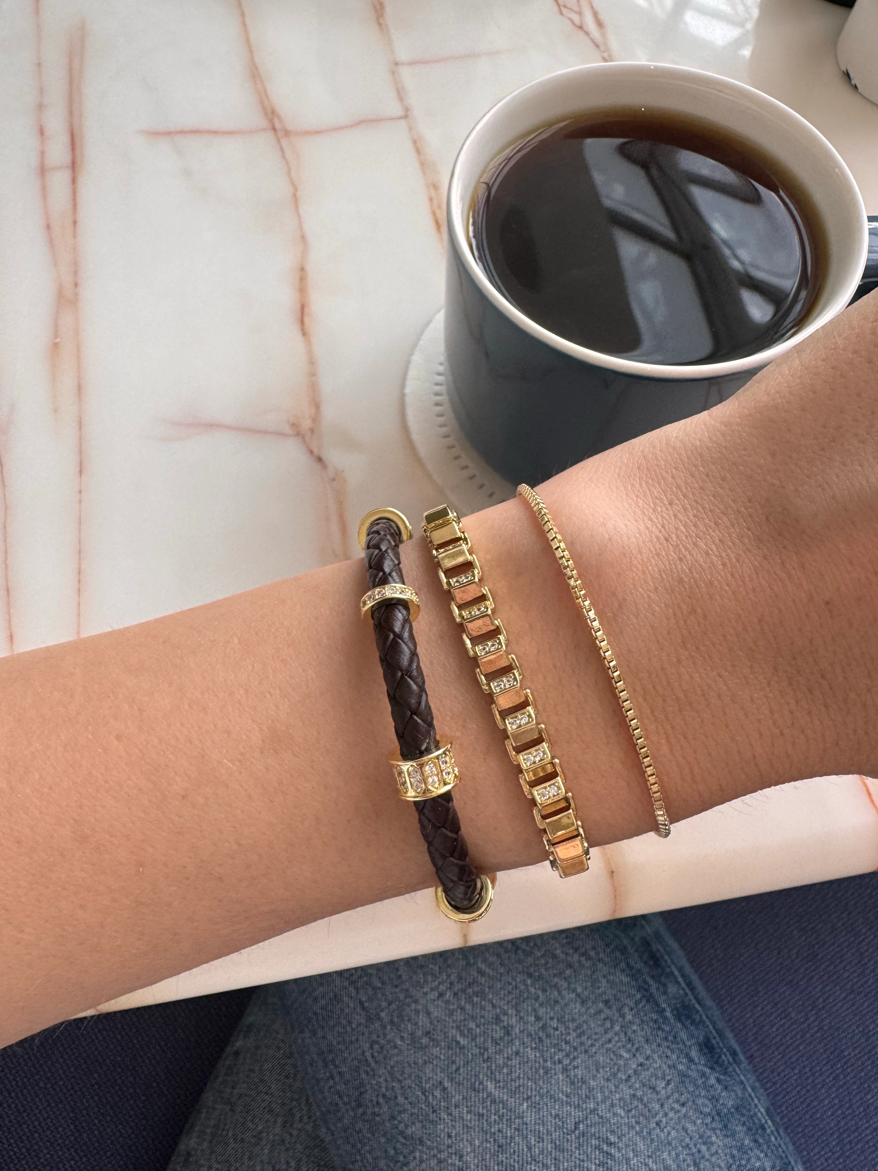 Deri Görünümlü Bileklik