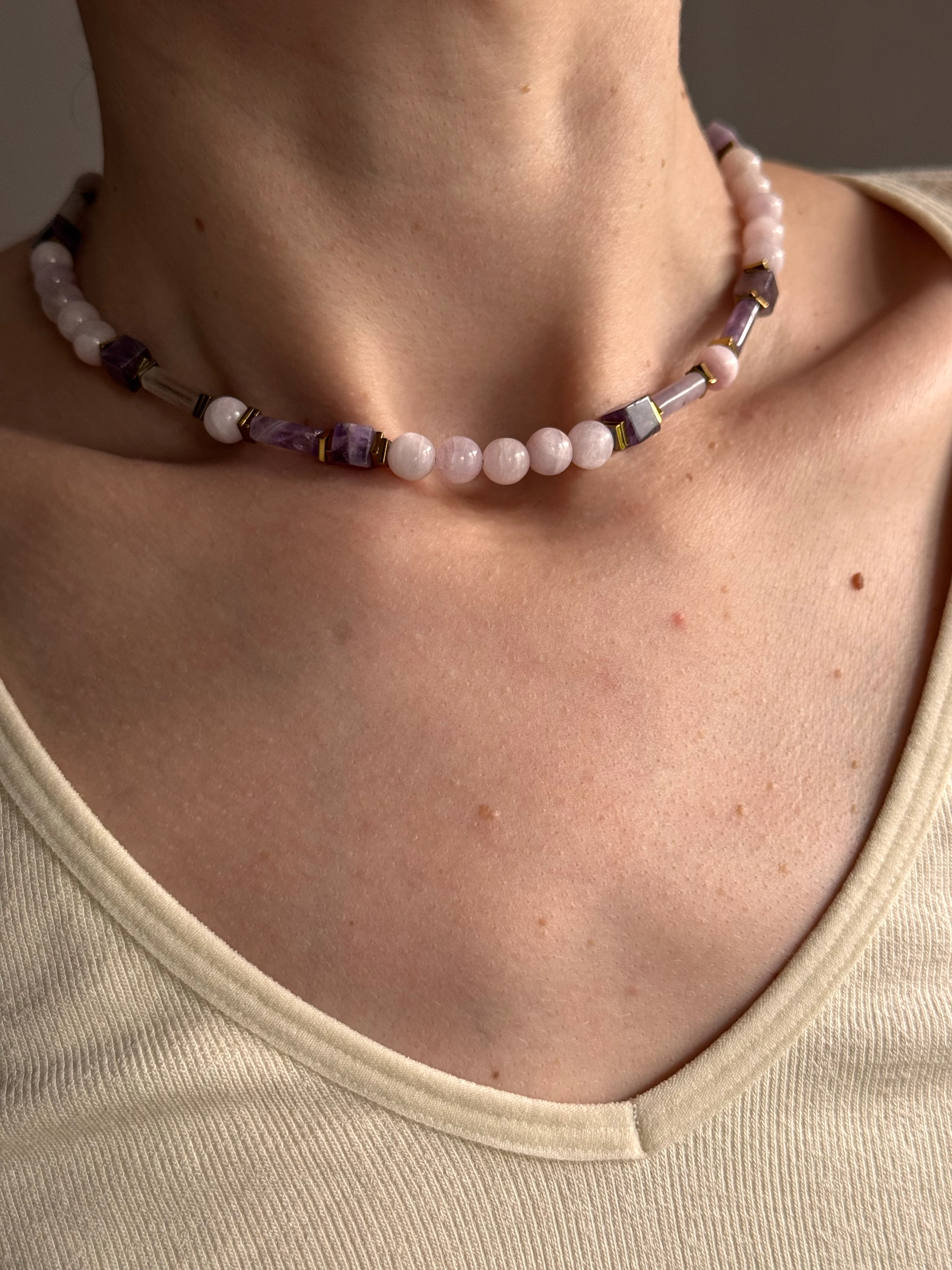 Ametist, Aşk Taşı( Duygusal denge ve Korunma)Tasarım Kolye